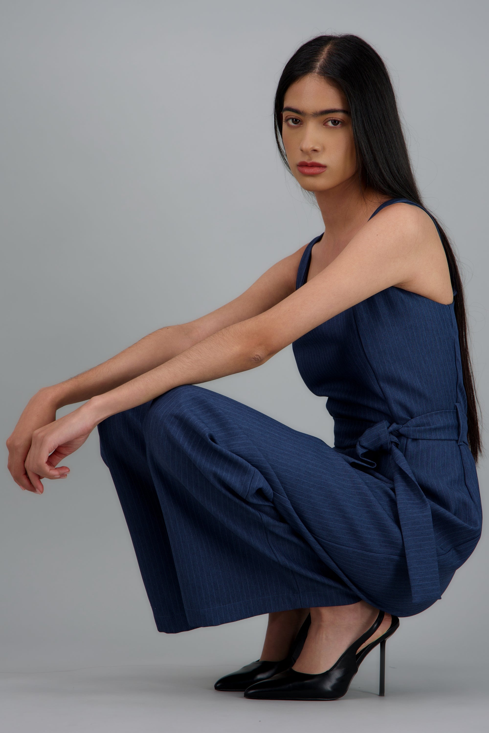 Jumpsuit sastreado esc cuadrado MARINO