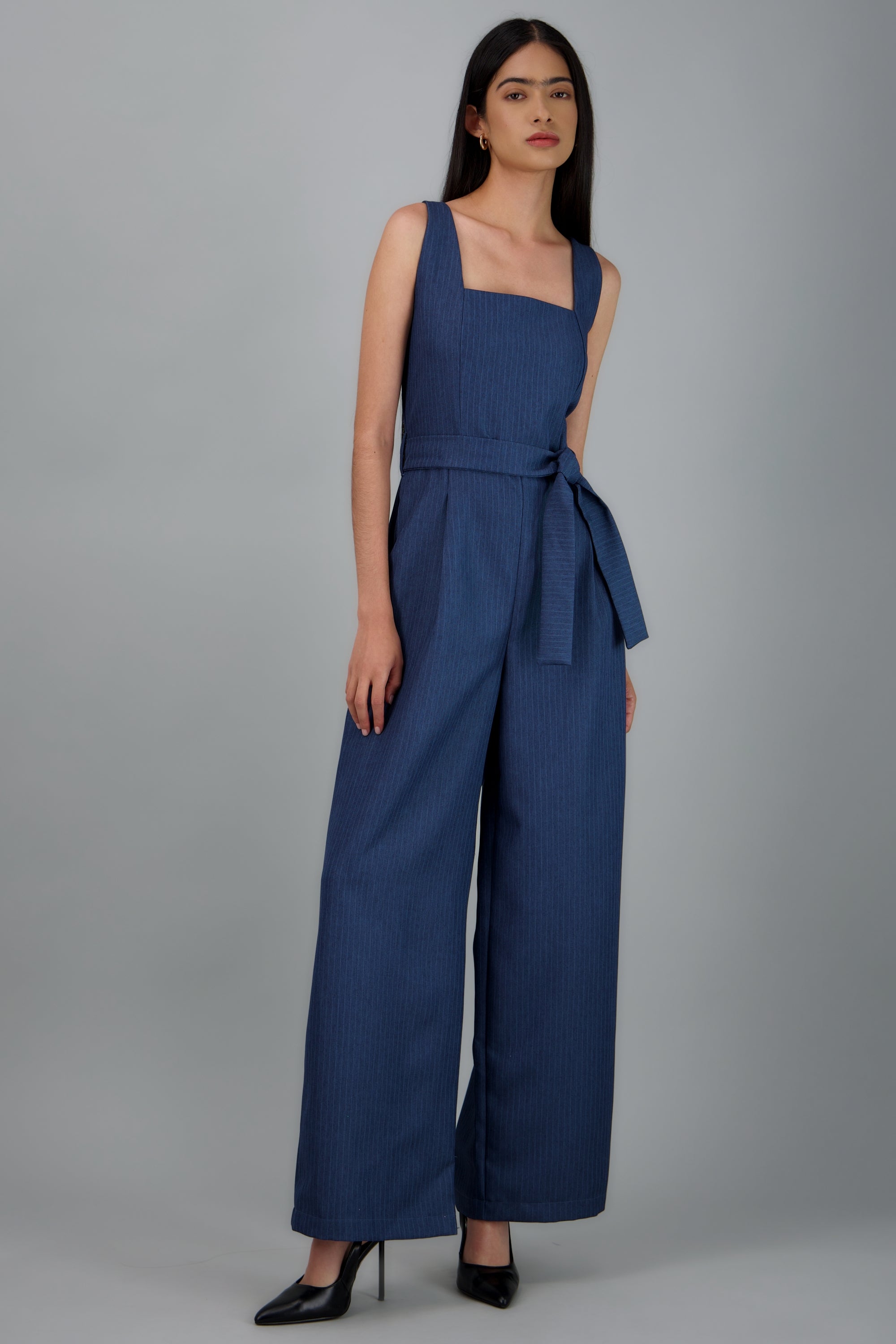 Jumpsuit sastreado esc cuadrado MARINO