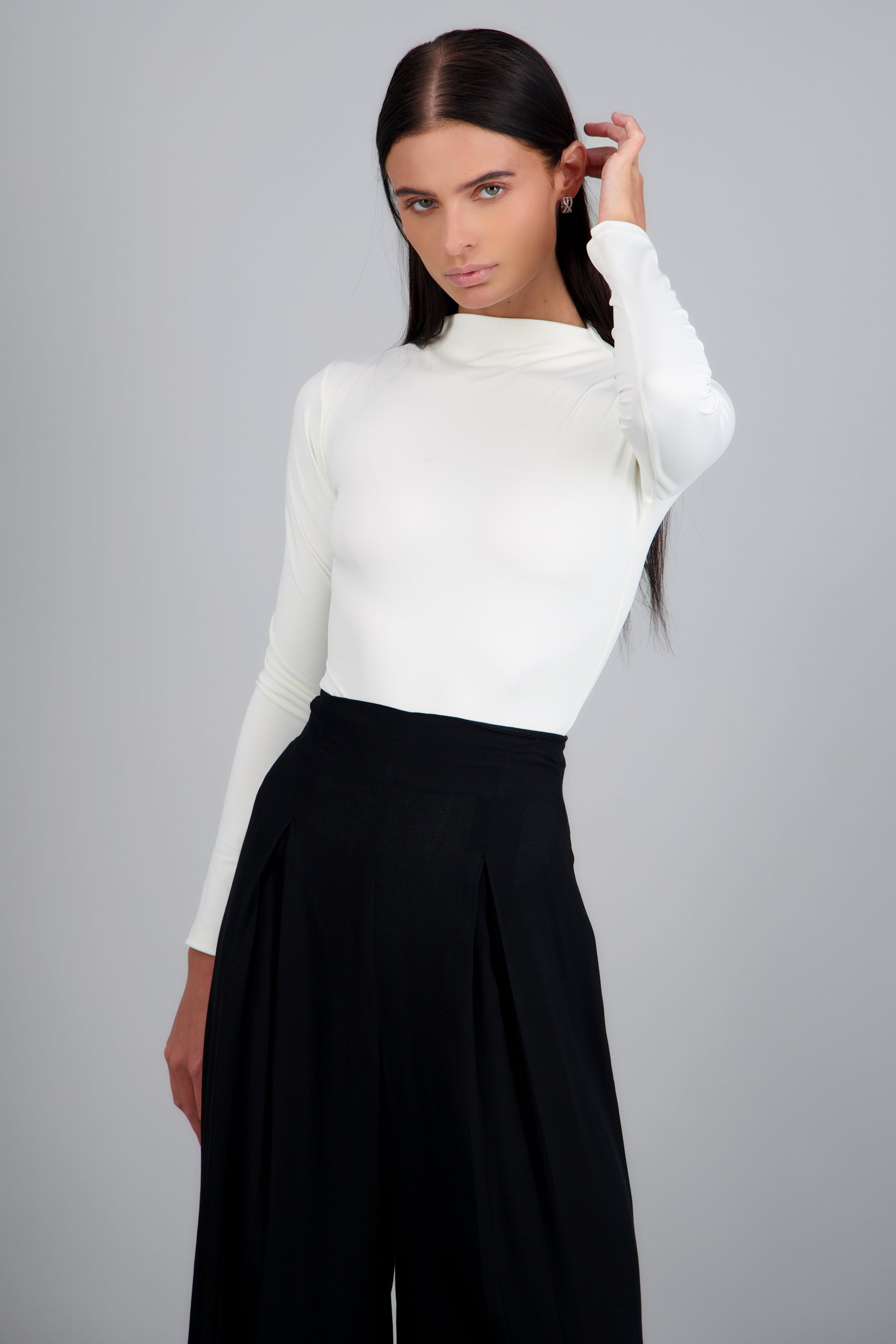 Bodysuit cuello alto recto BLANCO