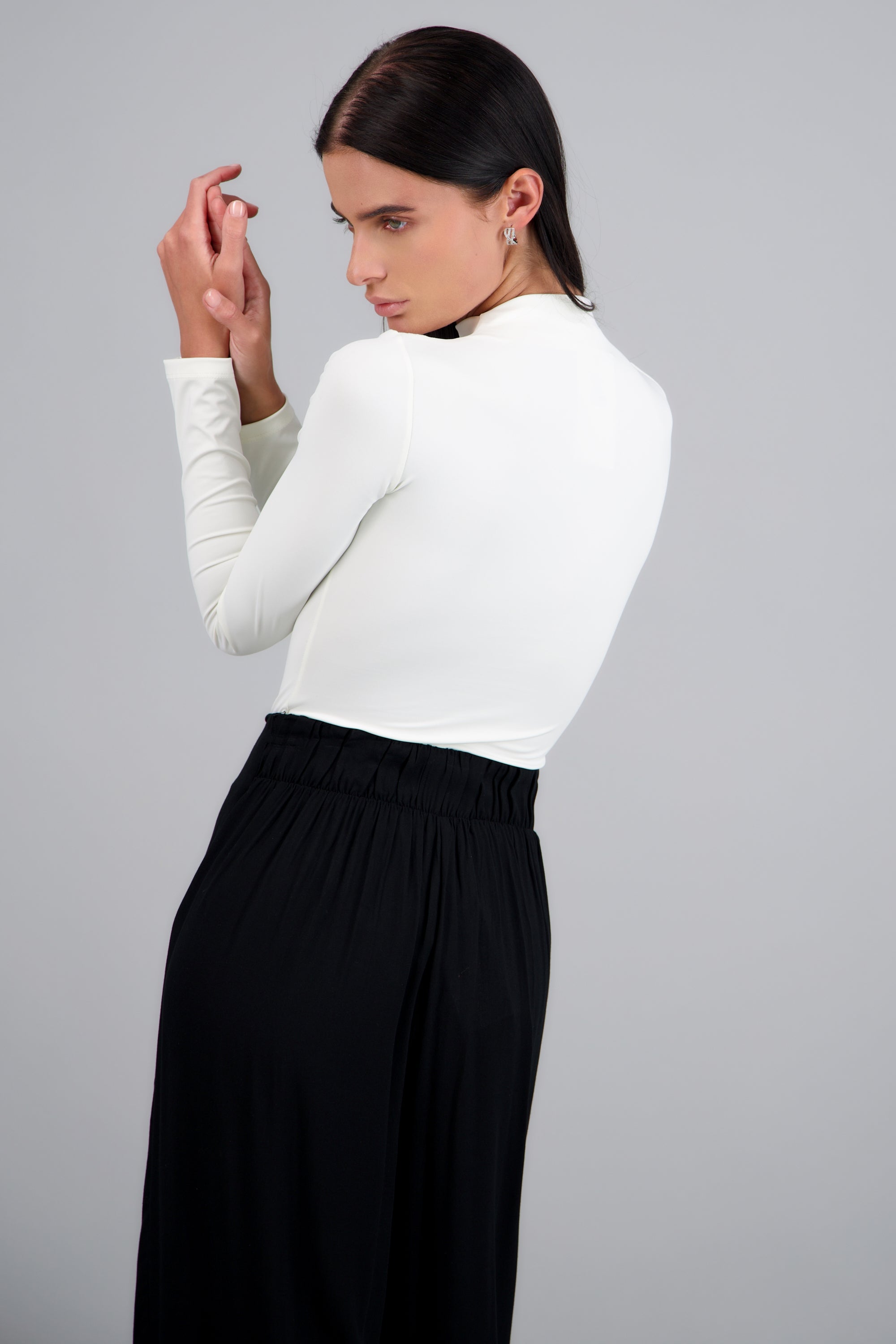 Bodysuit cuello alto recto BLANCO