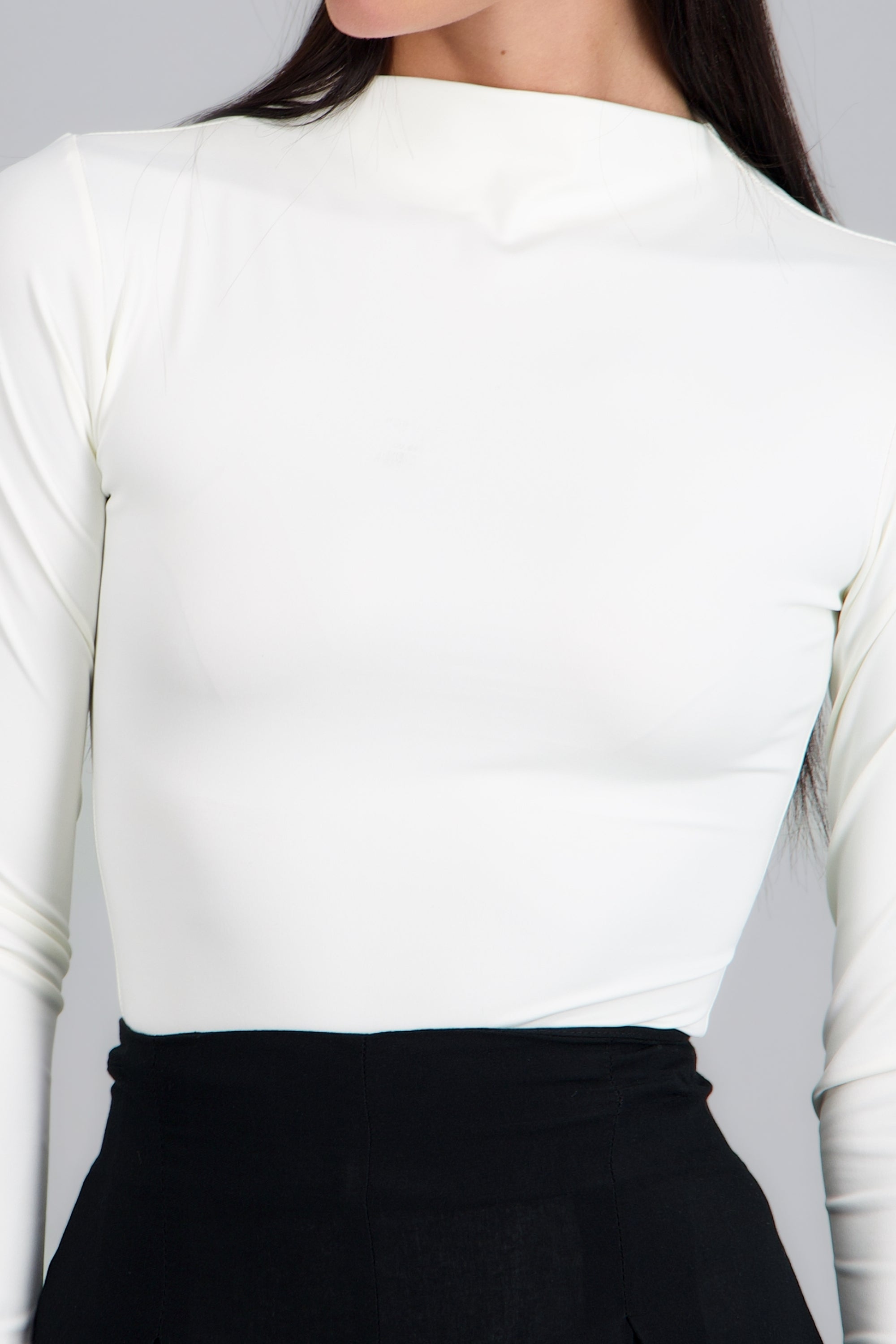 Bodysuit cuello alto recto BLANCO