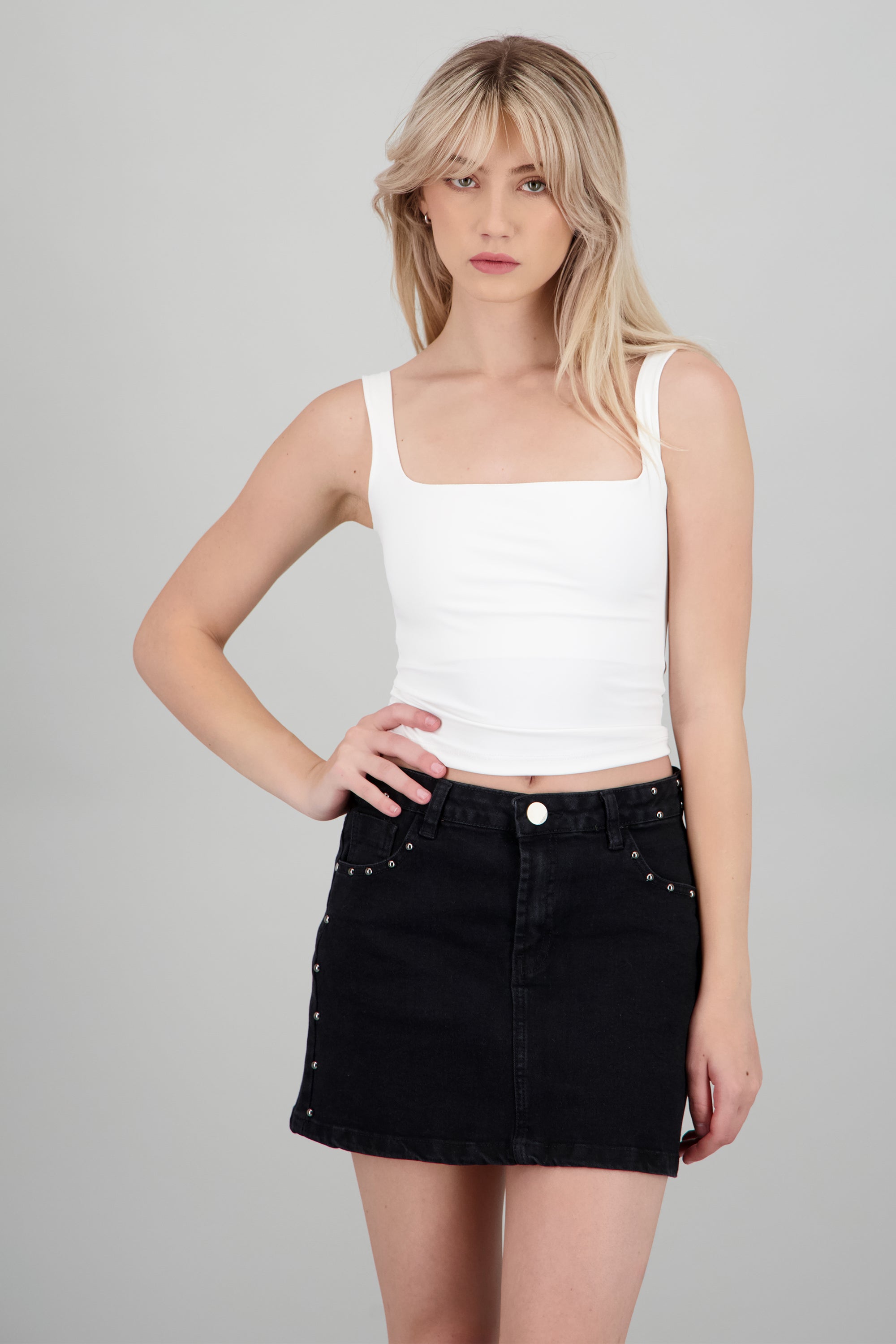 Top escote cuadrado tirantes BLANCO