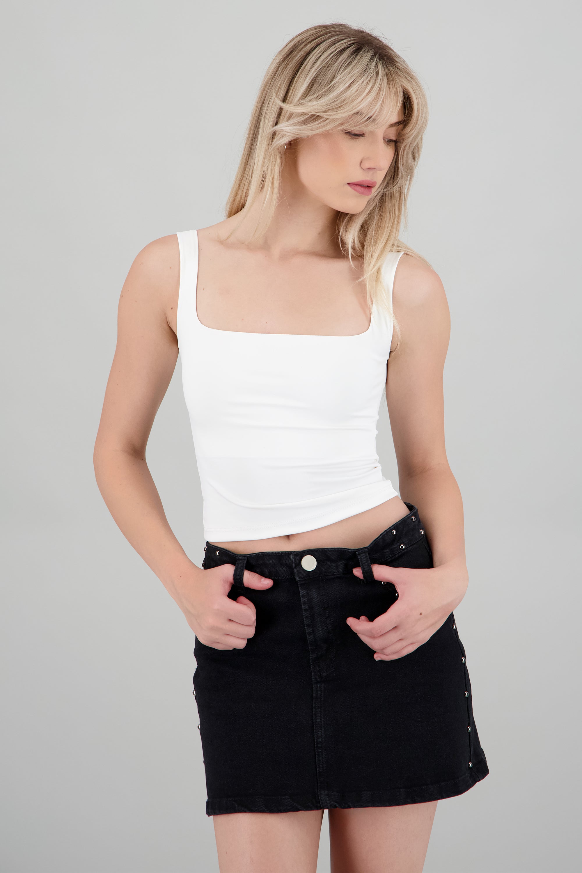 Top escote cuadrado tirantes BLANCO