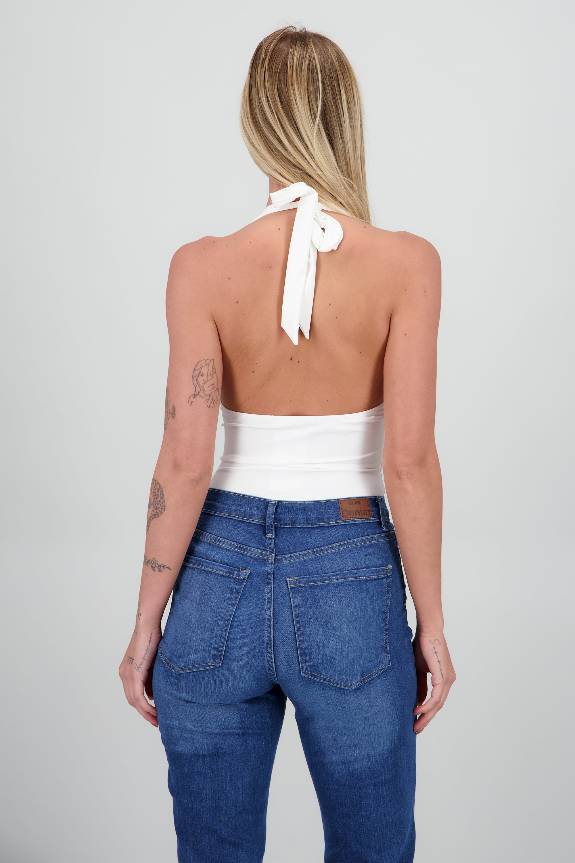 Body escote V halter BLANCO