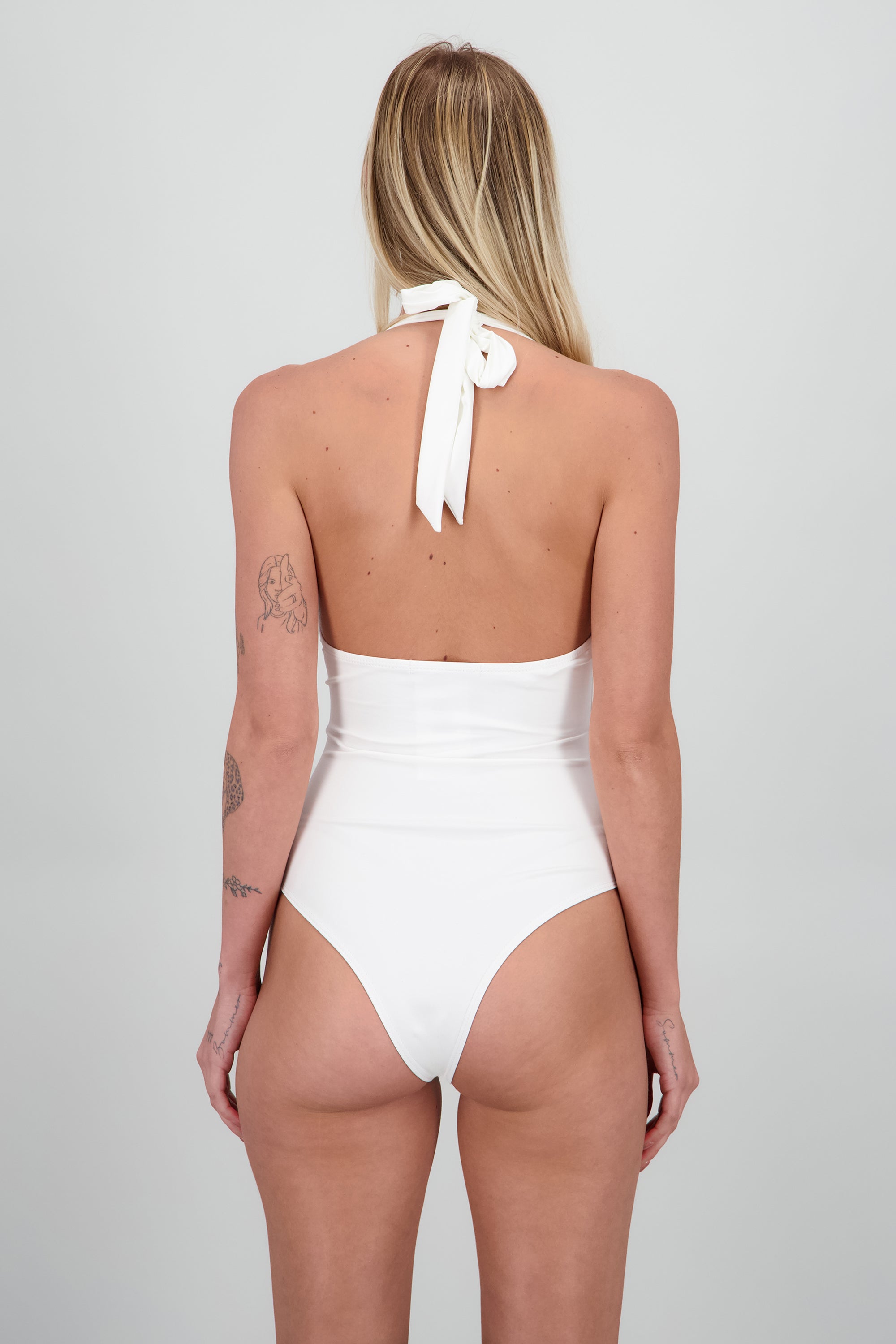 Body escote V halter BLANCO