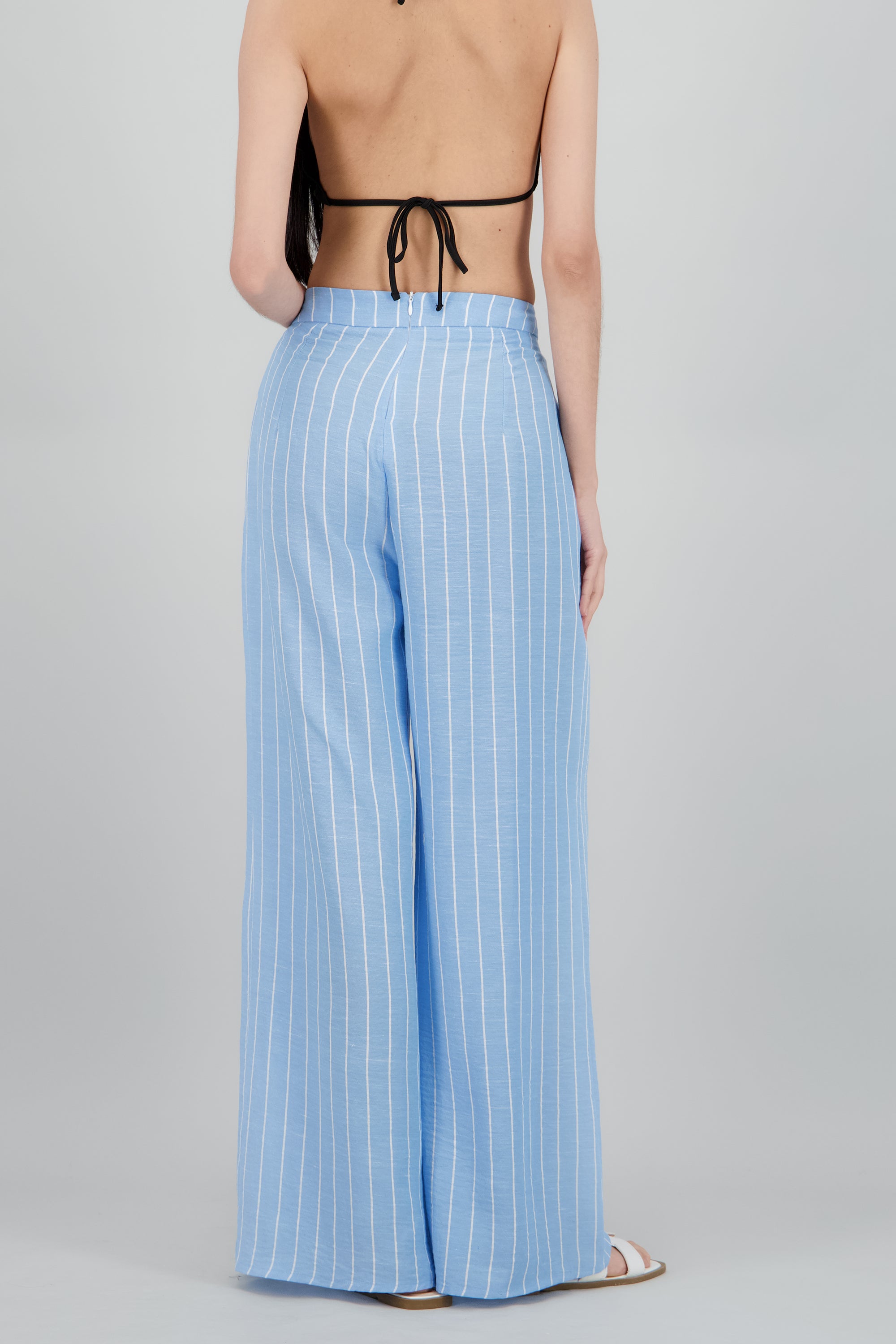 Pantalon amplio detalle rayas AZUL COMBO