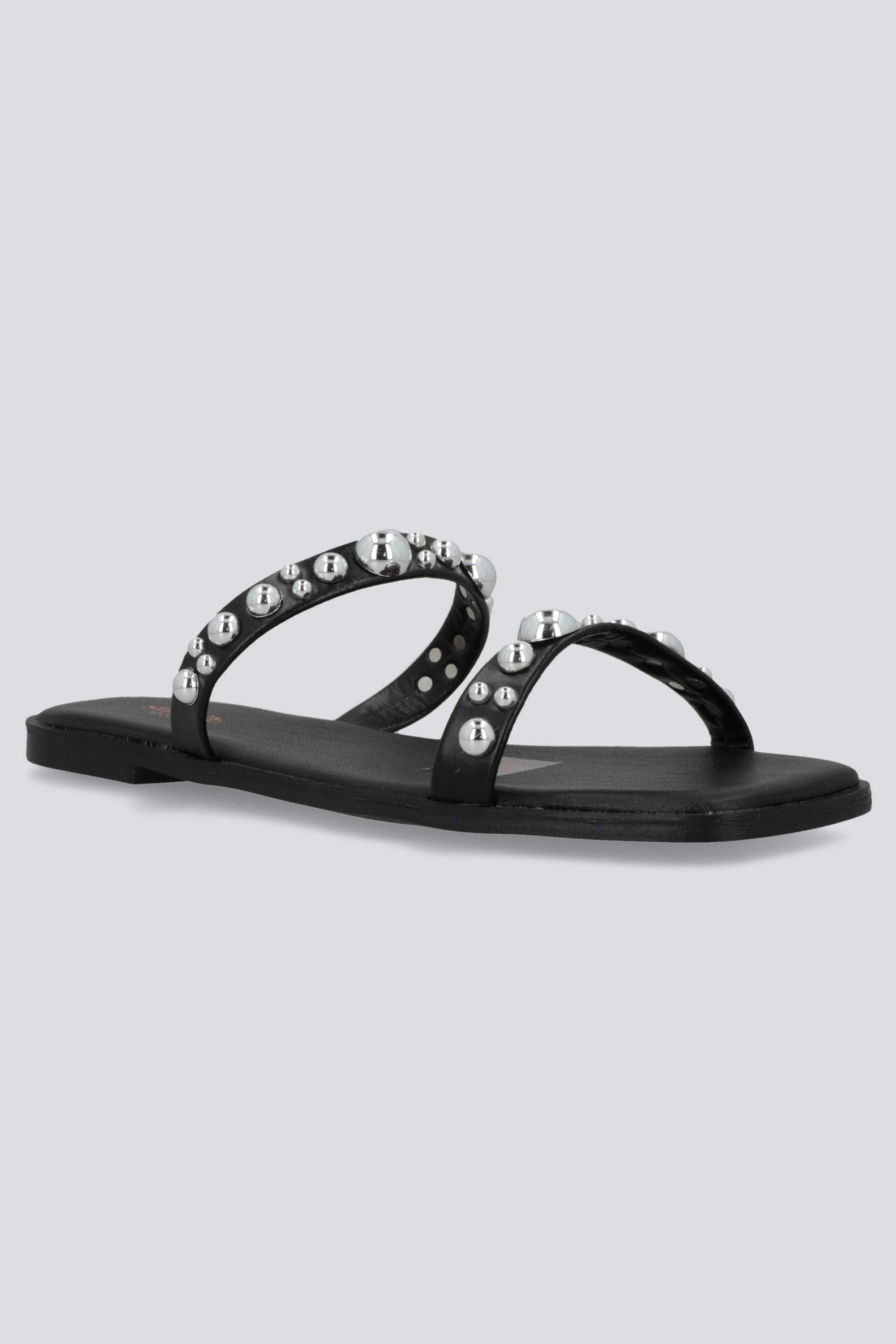 Sandalia tiras studs 3D NEGRO