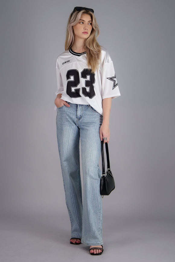 Playera oversize estampado numero