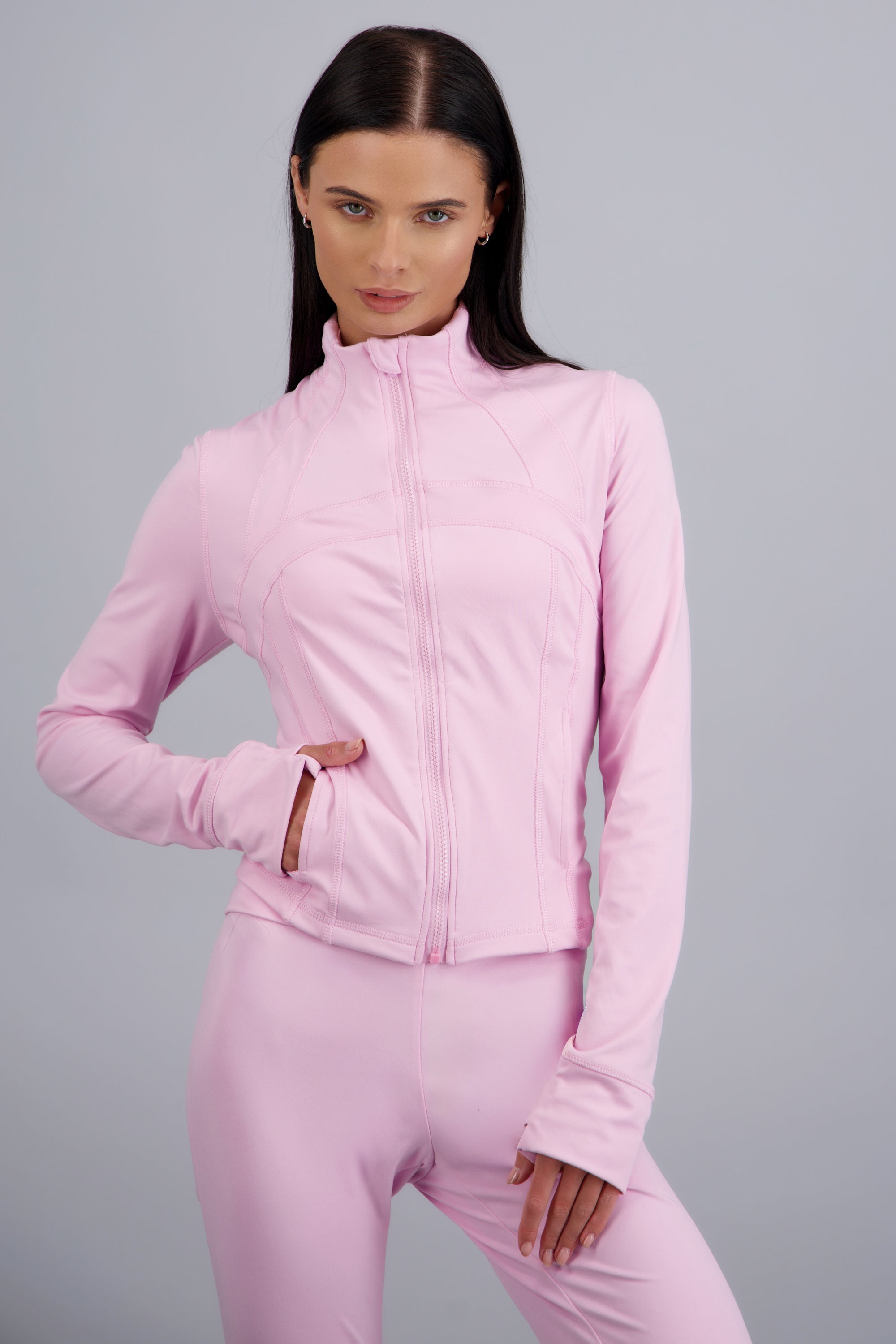 Chamarra deportiva costuras ROSA