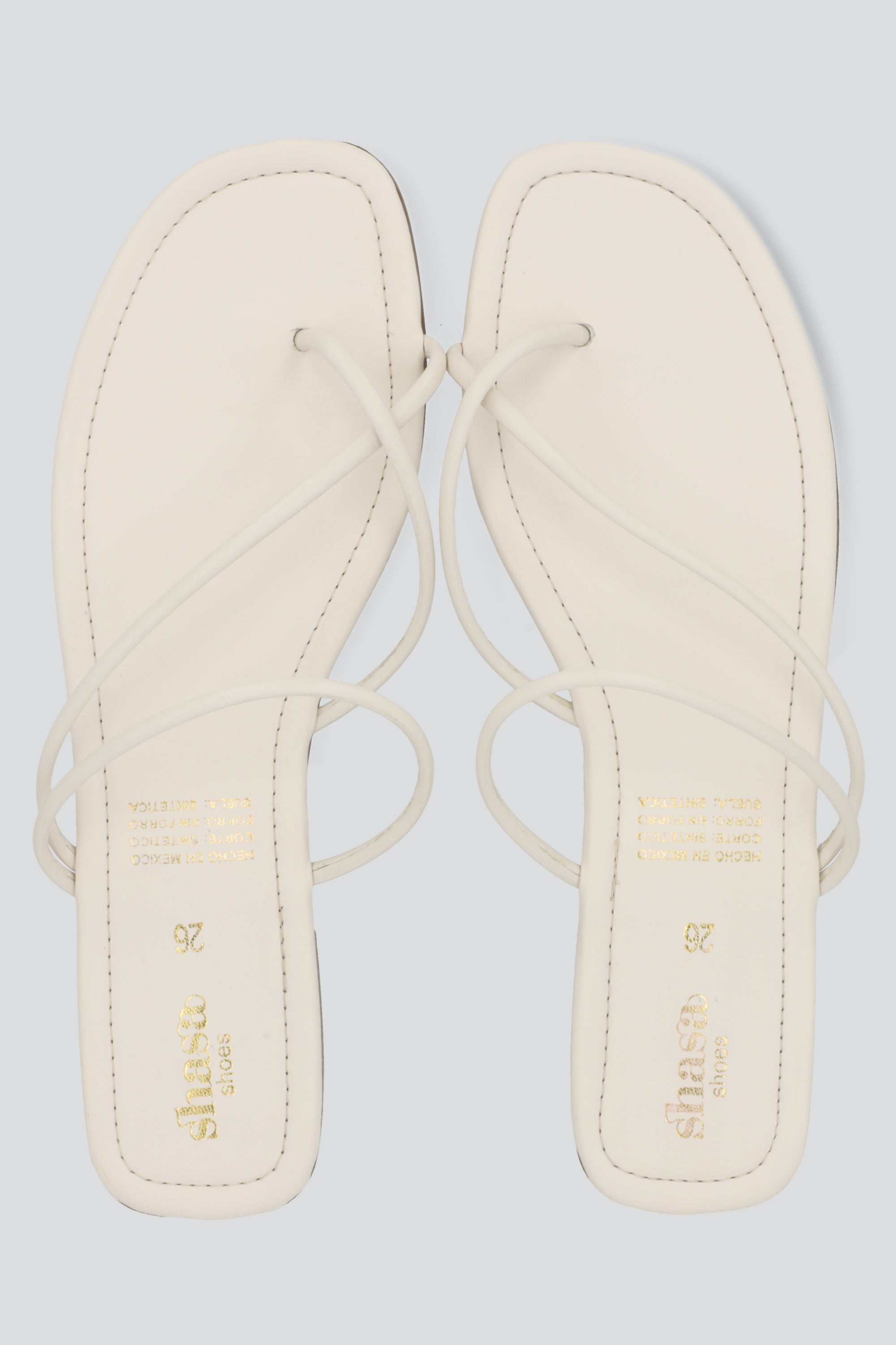 Sandalia tiras deod piping BLANCO