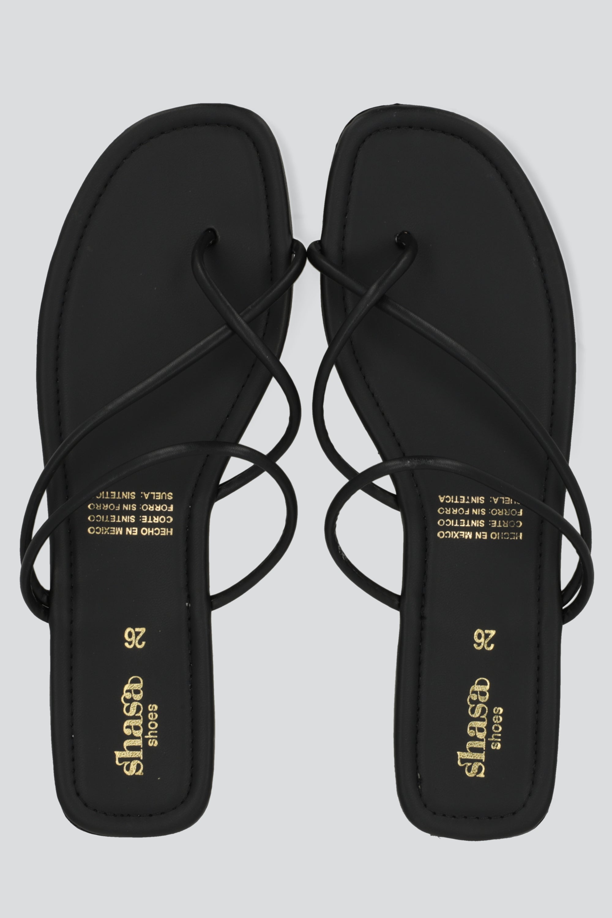 Sandalia tiras deod piping NEGRO