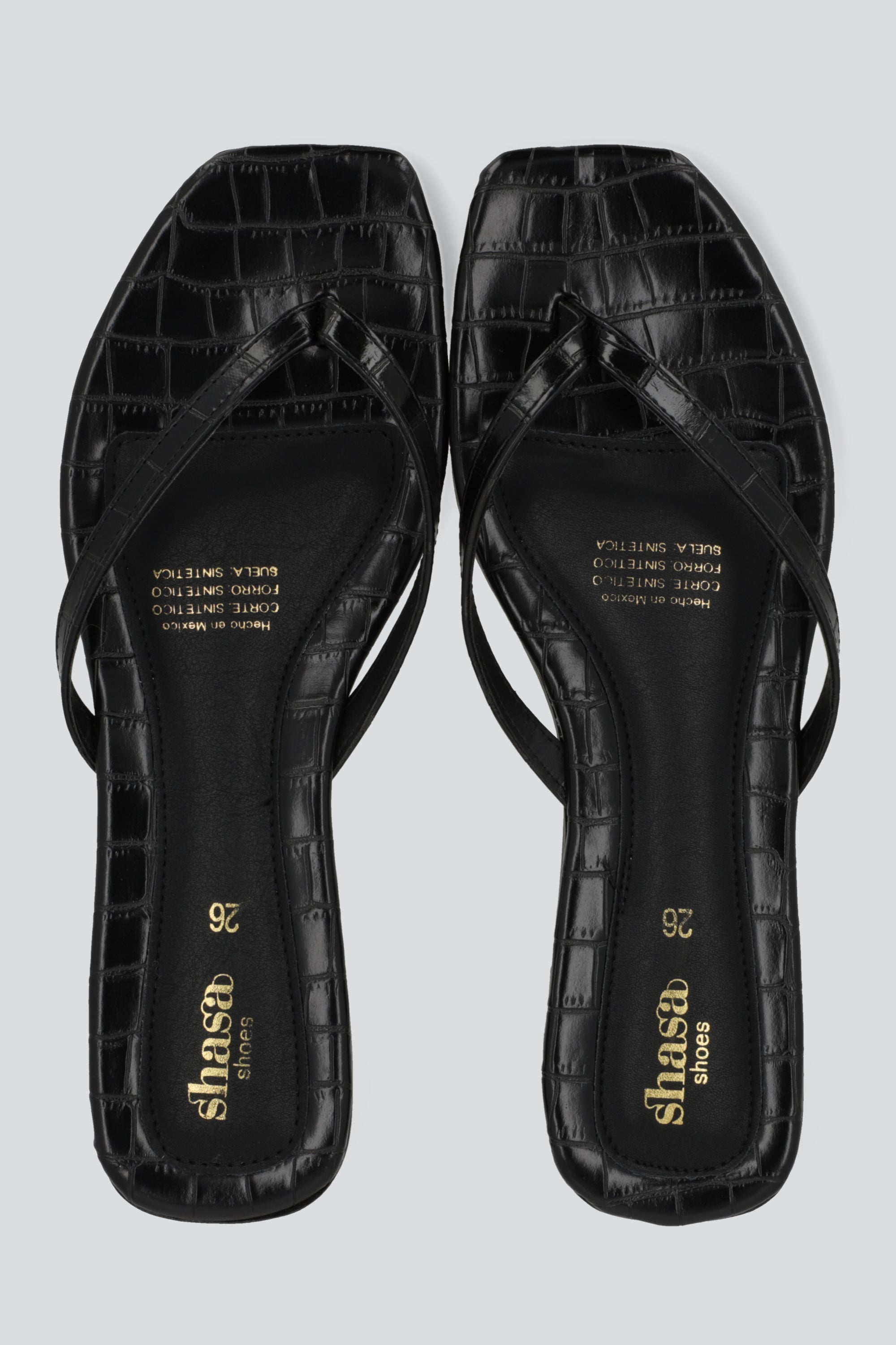 Sandalia pata de gallo rebanada croco NEGRO