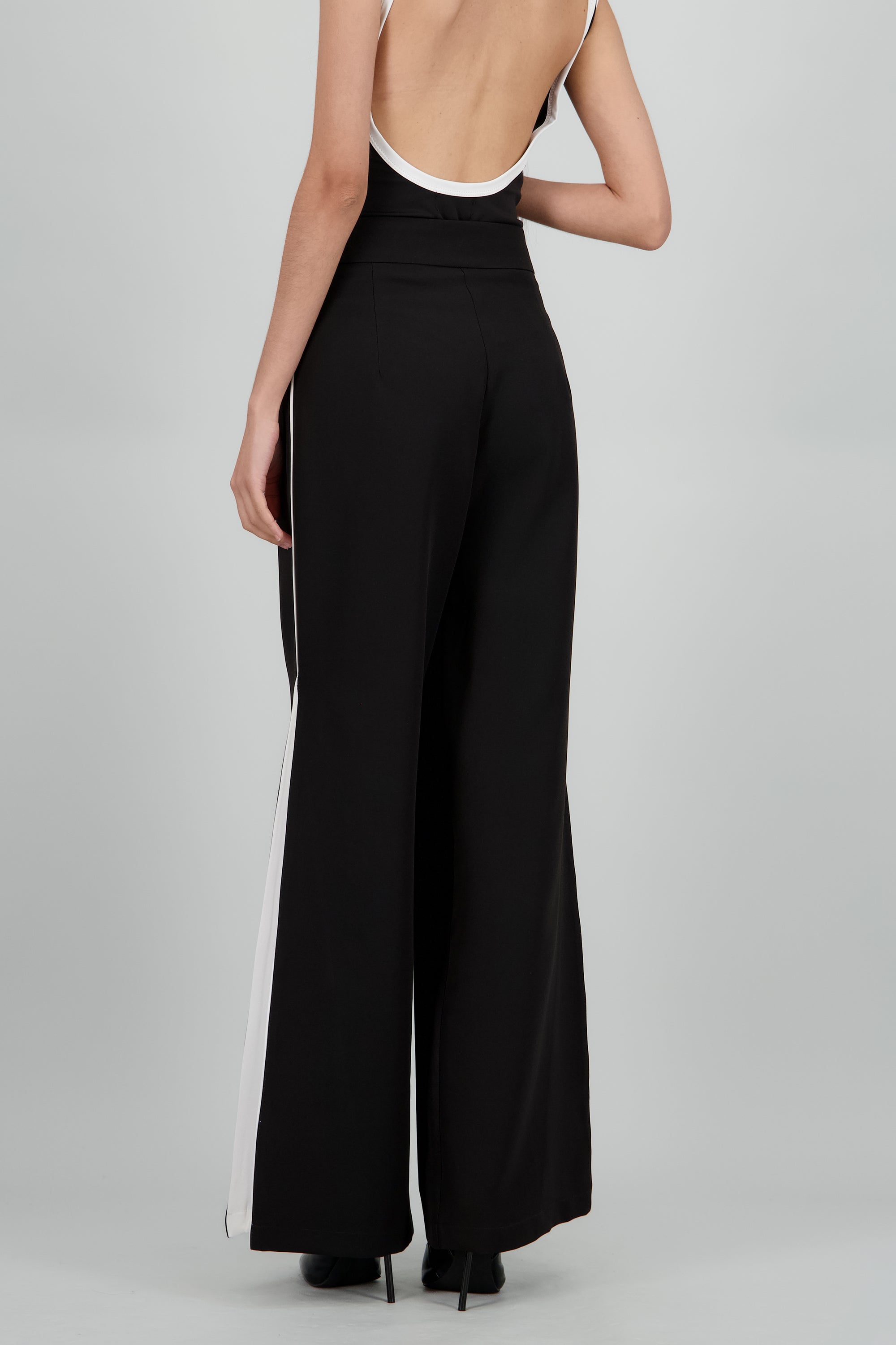 pantalon palazzo contraste NEGRO COMBO