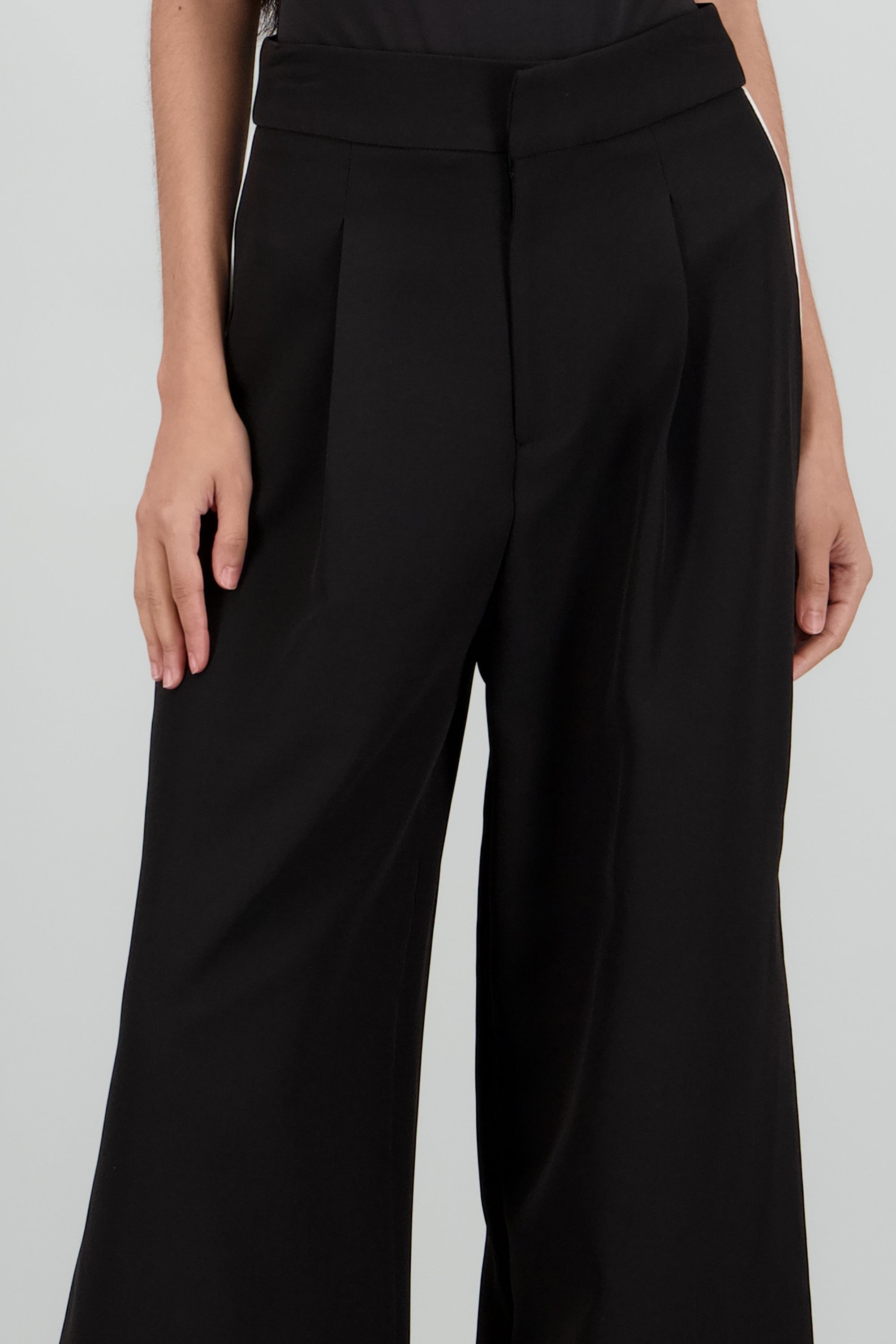 pantalon palazzo contraste NEGRO COMBO