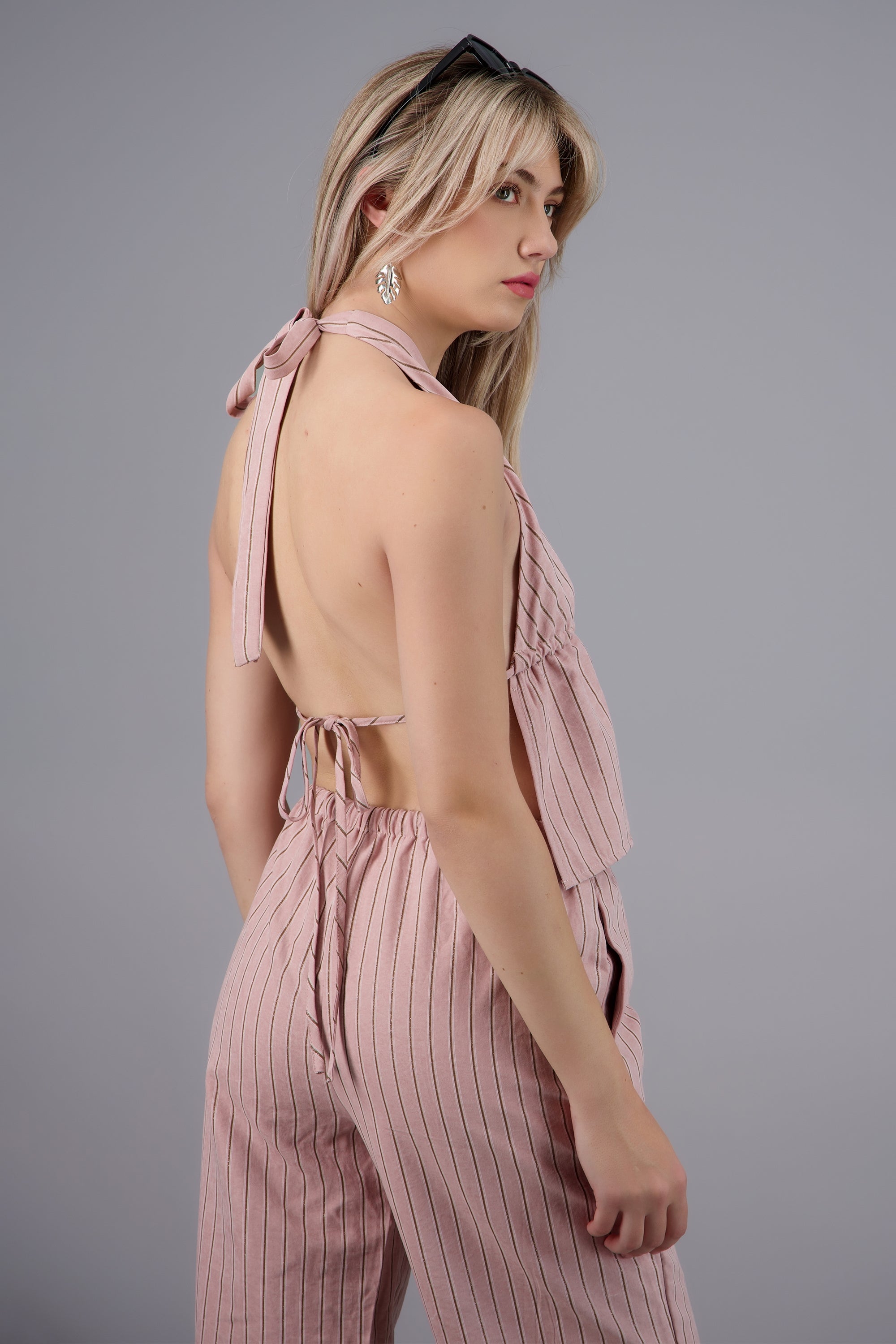 Top rayas halter ROSA COMBO