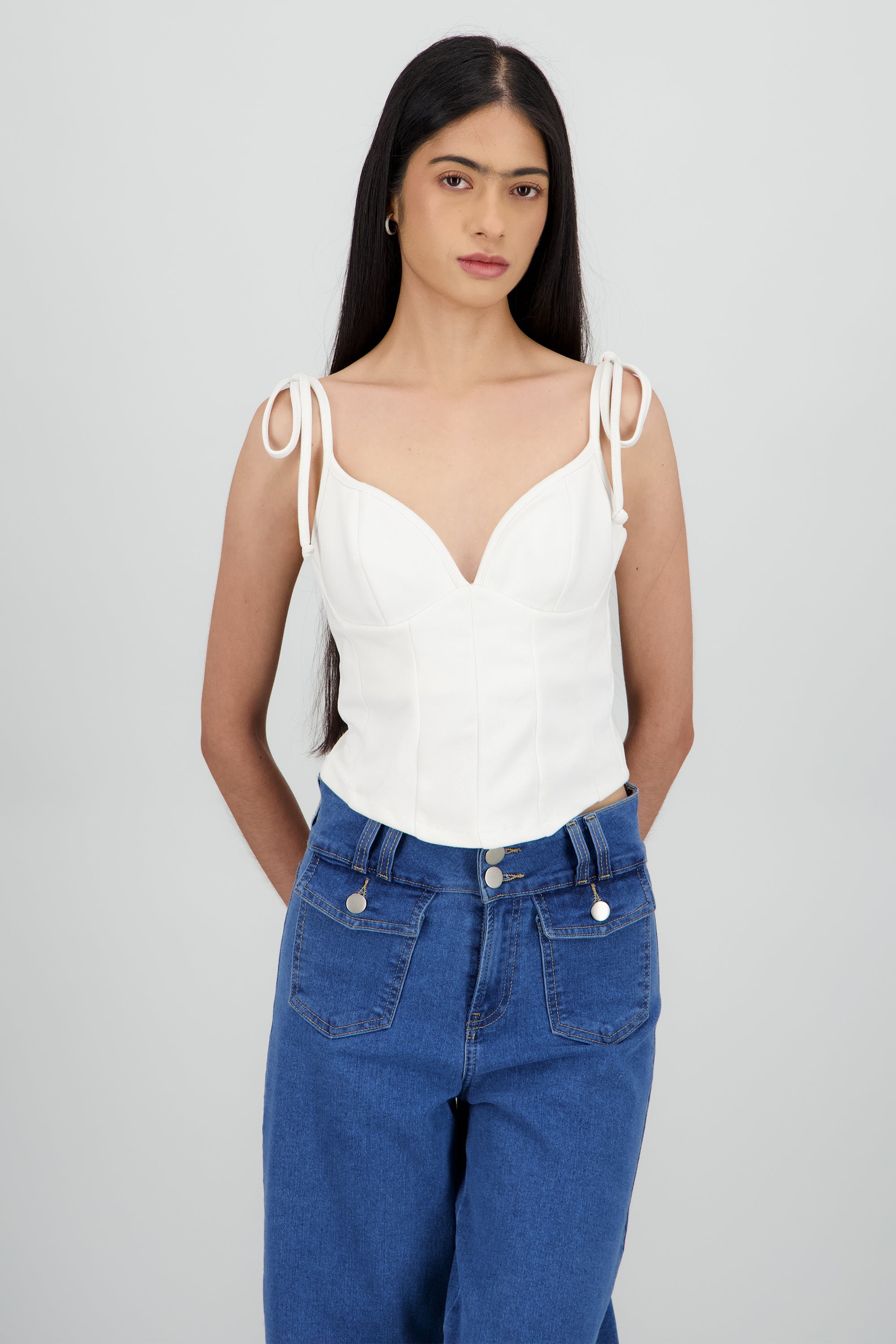 Top corset tirantes amarre HUESO