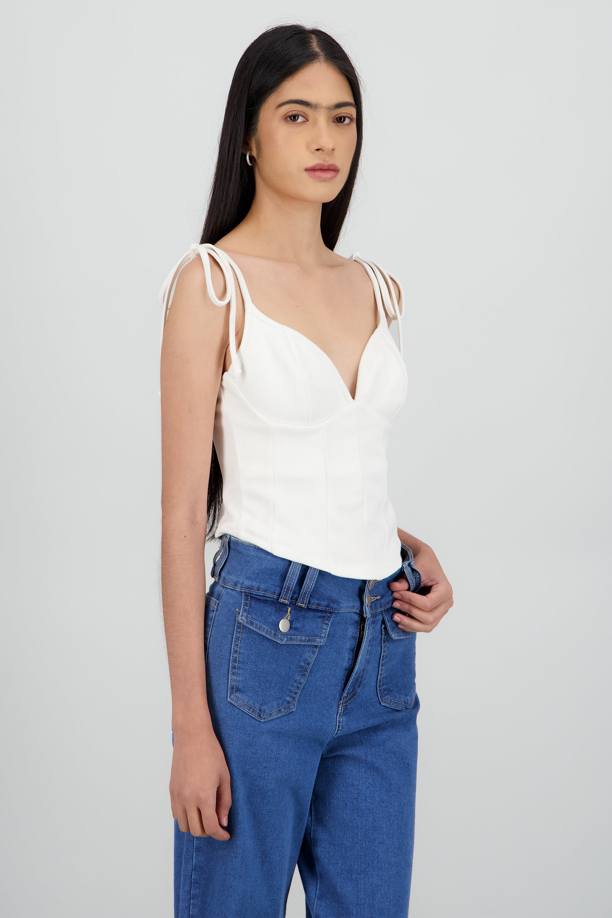 Top corset tirantes amarre HUESO