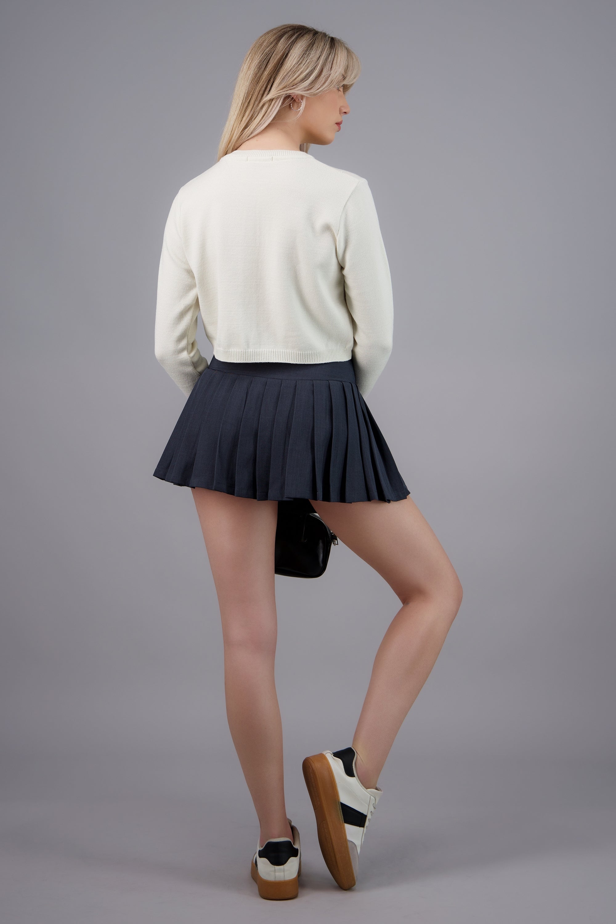 Mini falda tableada GRIS OBSCURO