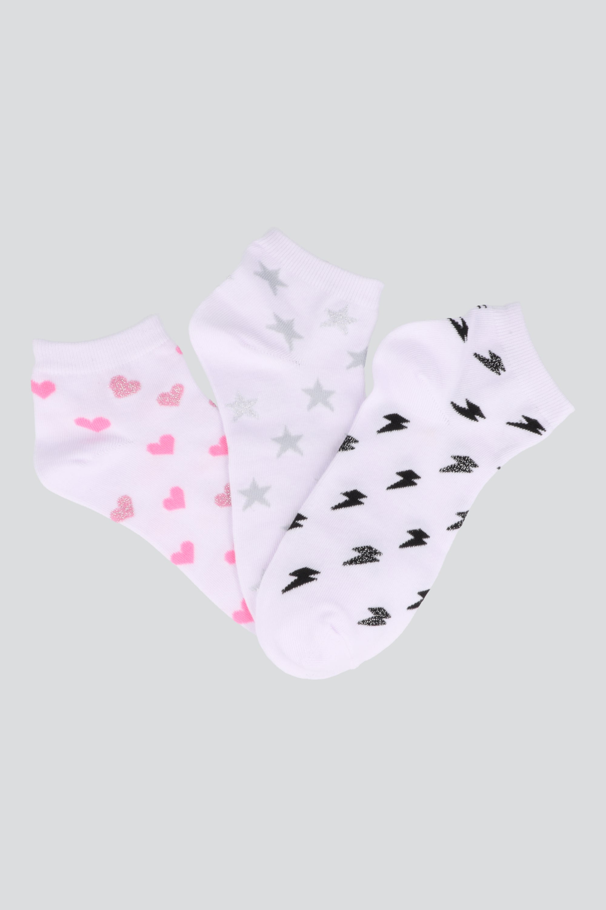 Tripack calcetines formas PLATA COMBO