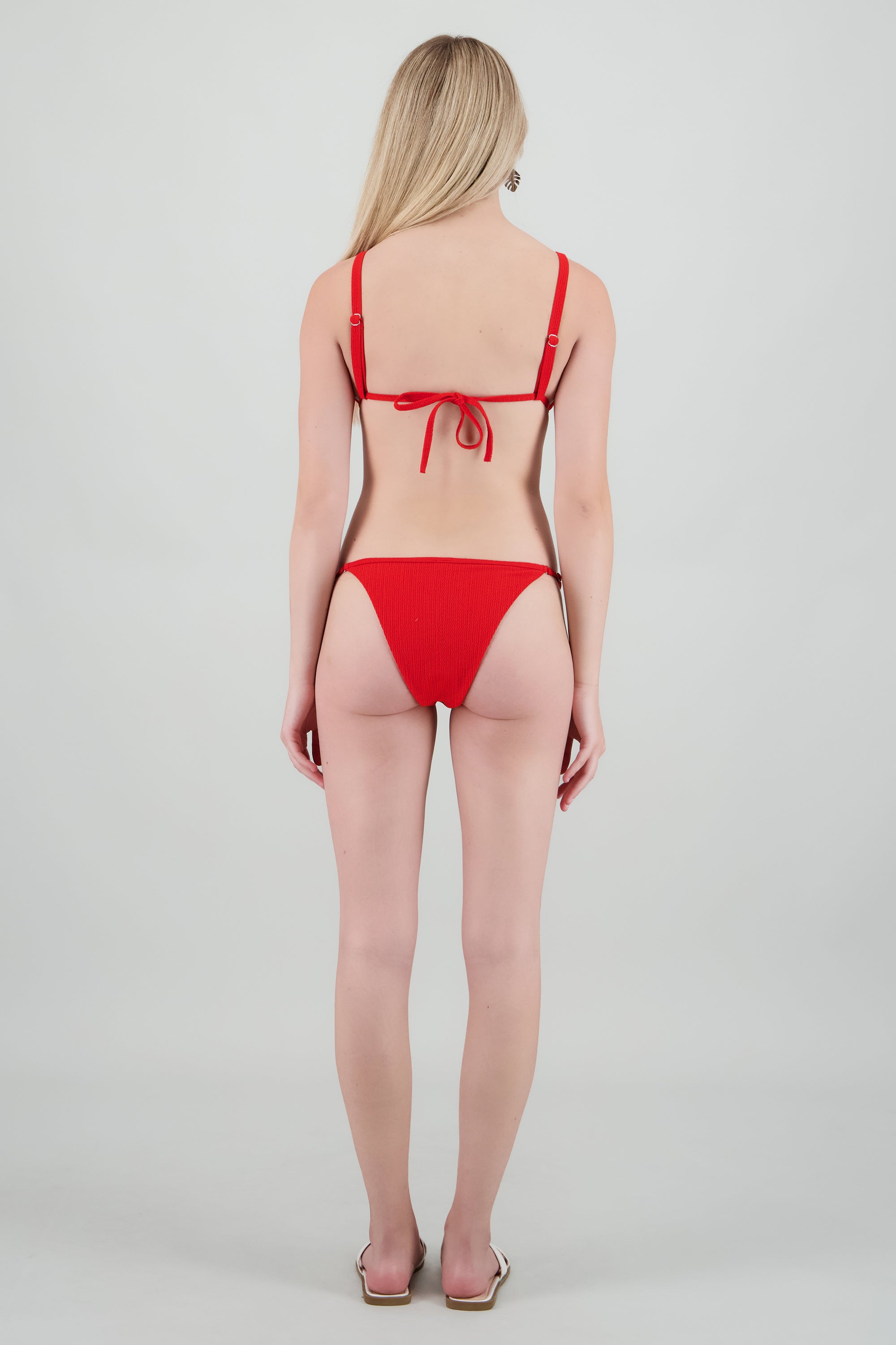 Bikini textura detalle nudos ROJO