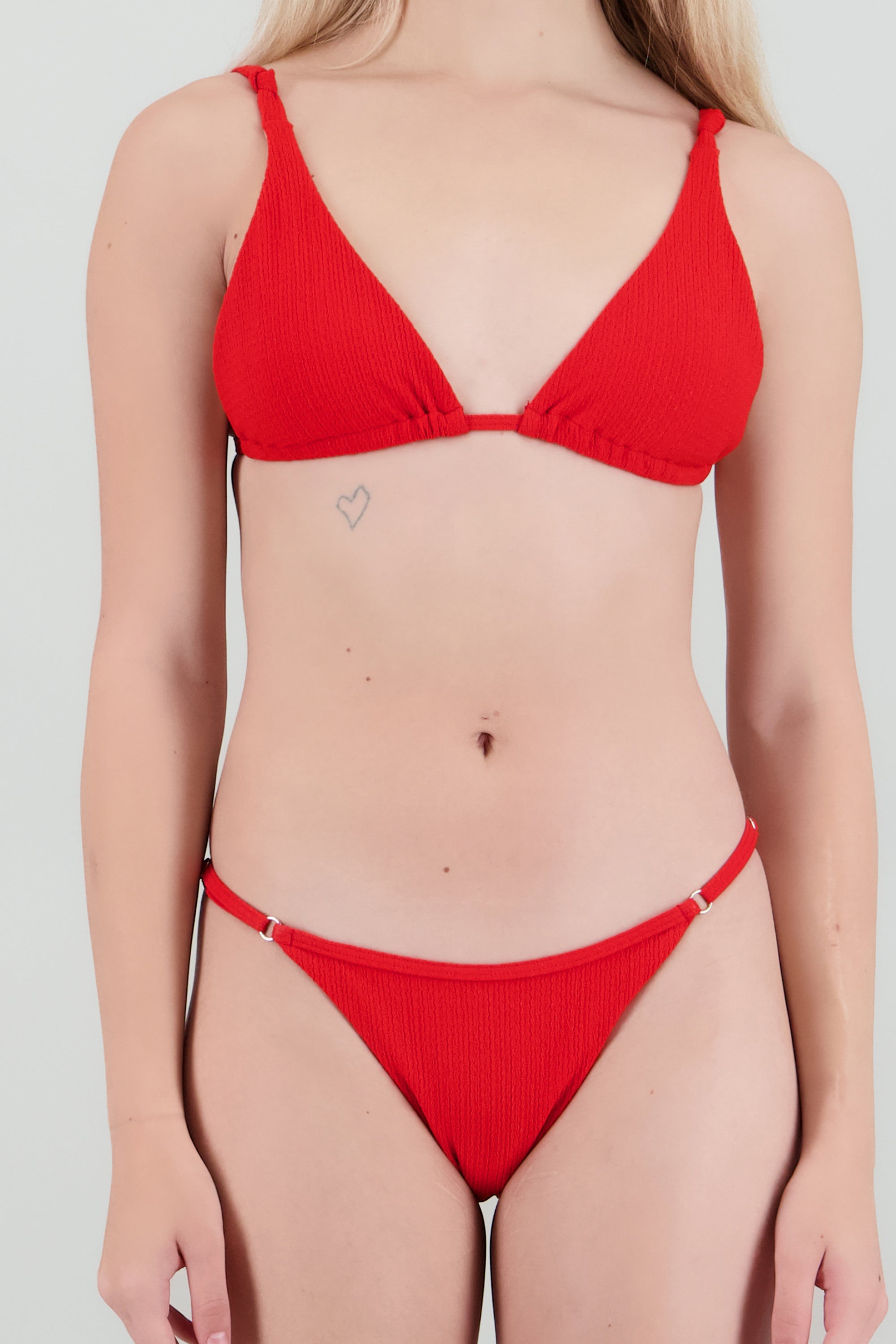 Bikini textura detalle nudos ROJO