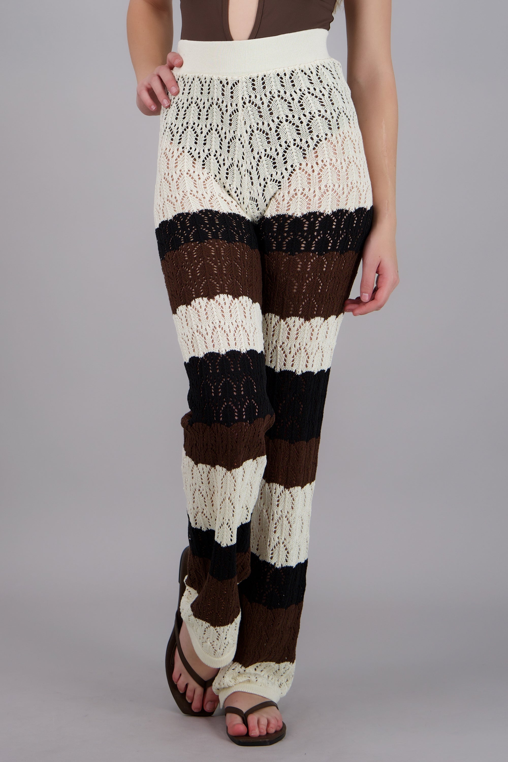 Pantalón tejido estampado rayas MULTICOLOR OTOÑAL