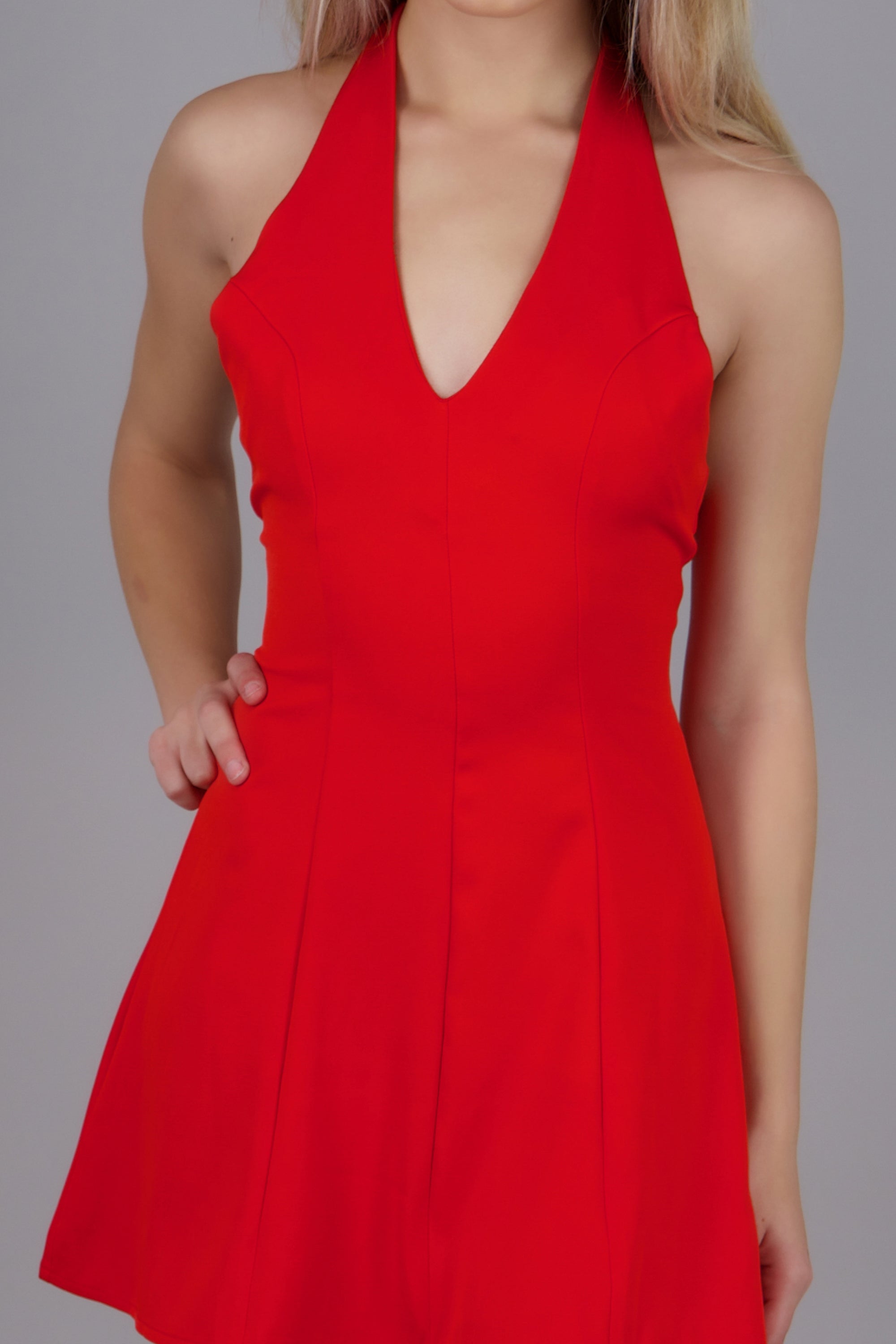 Vestido halter romántico ROJO