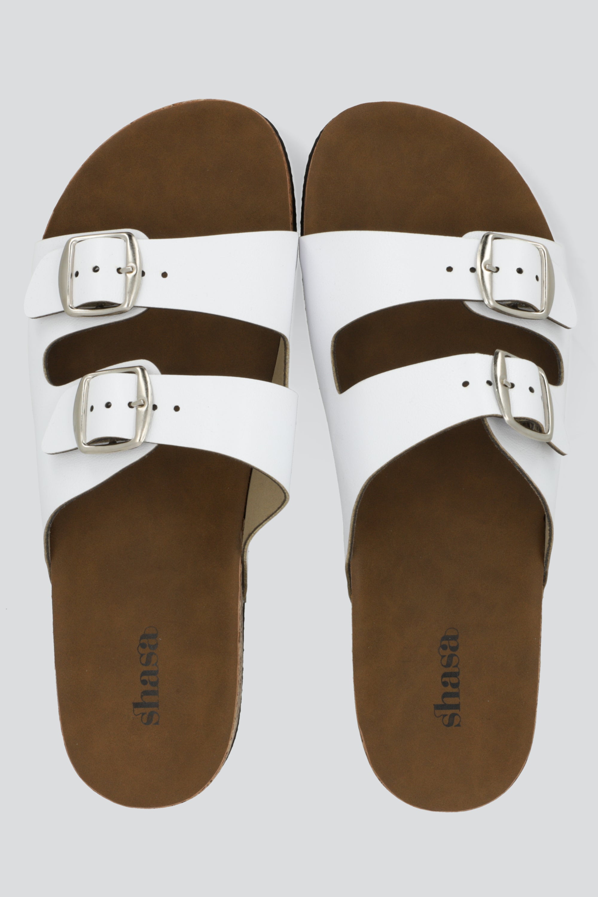 Sandalia dos hebillas corcho BLANCO