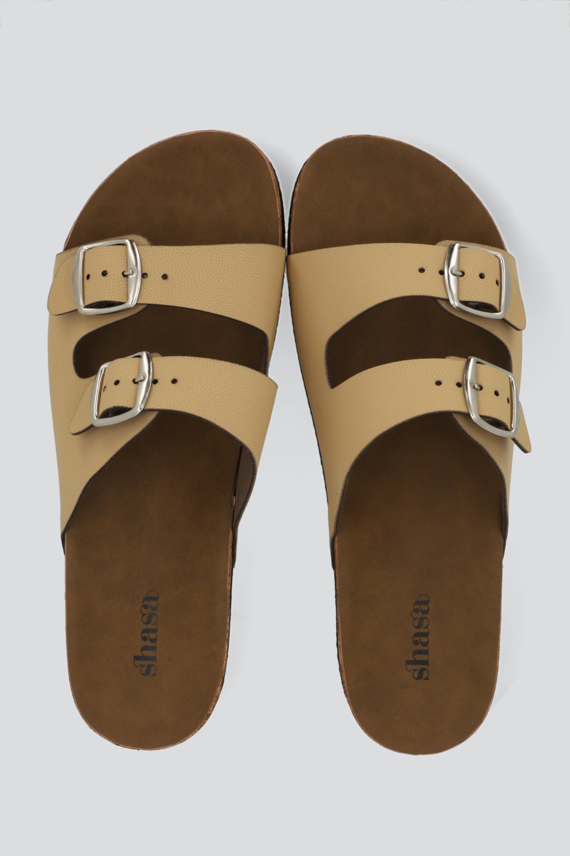 Sandalia dos hebillas corcho TAUPE