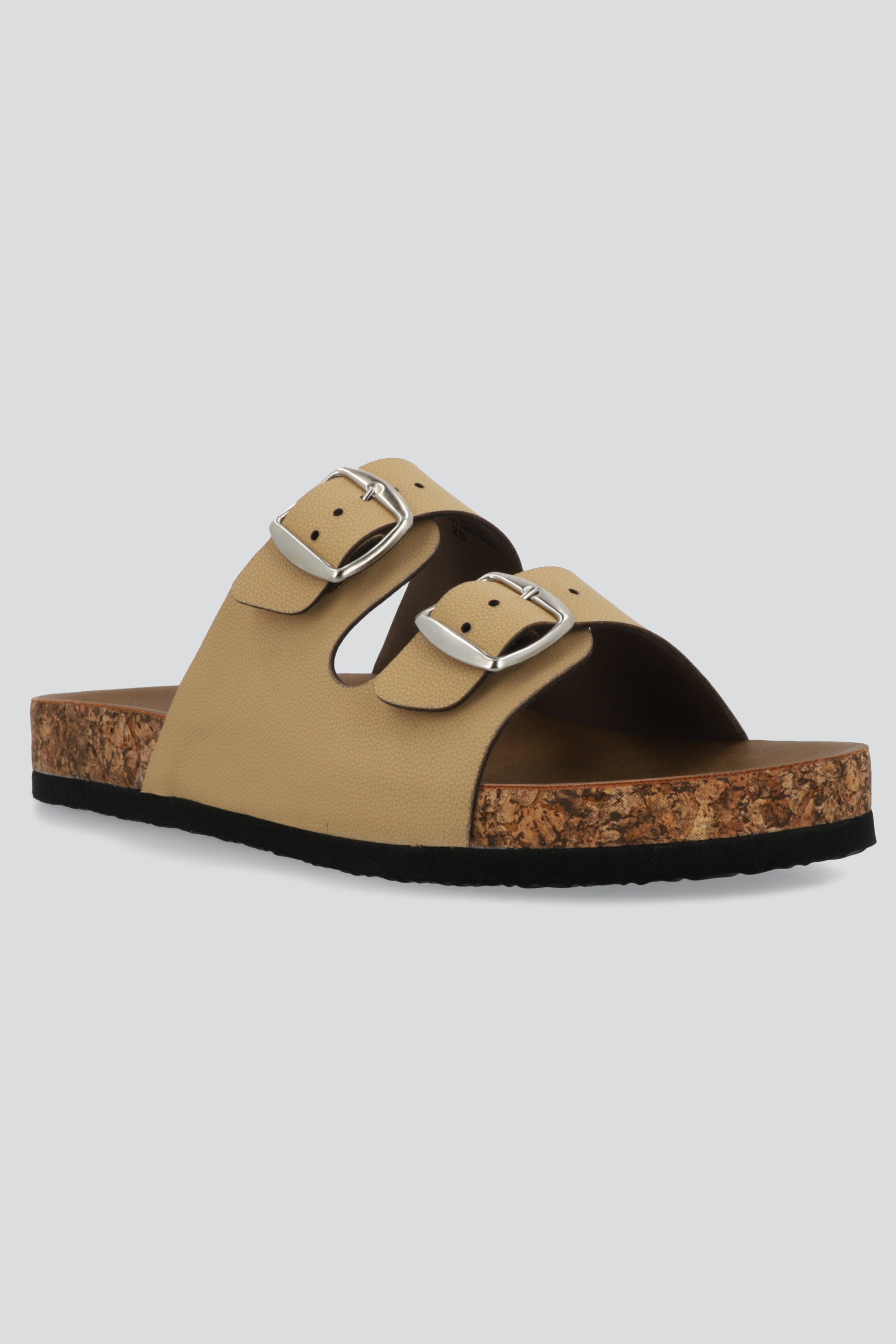 Sandalia dos hebillas corcho TAUPE
