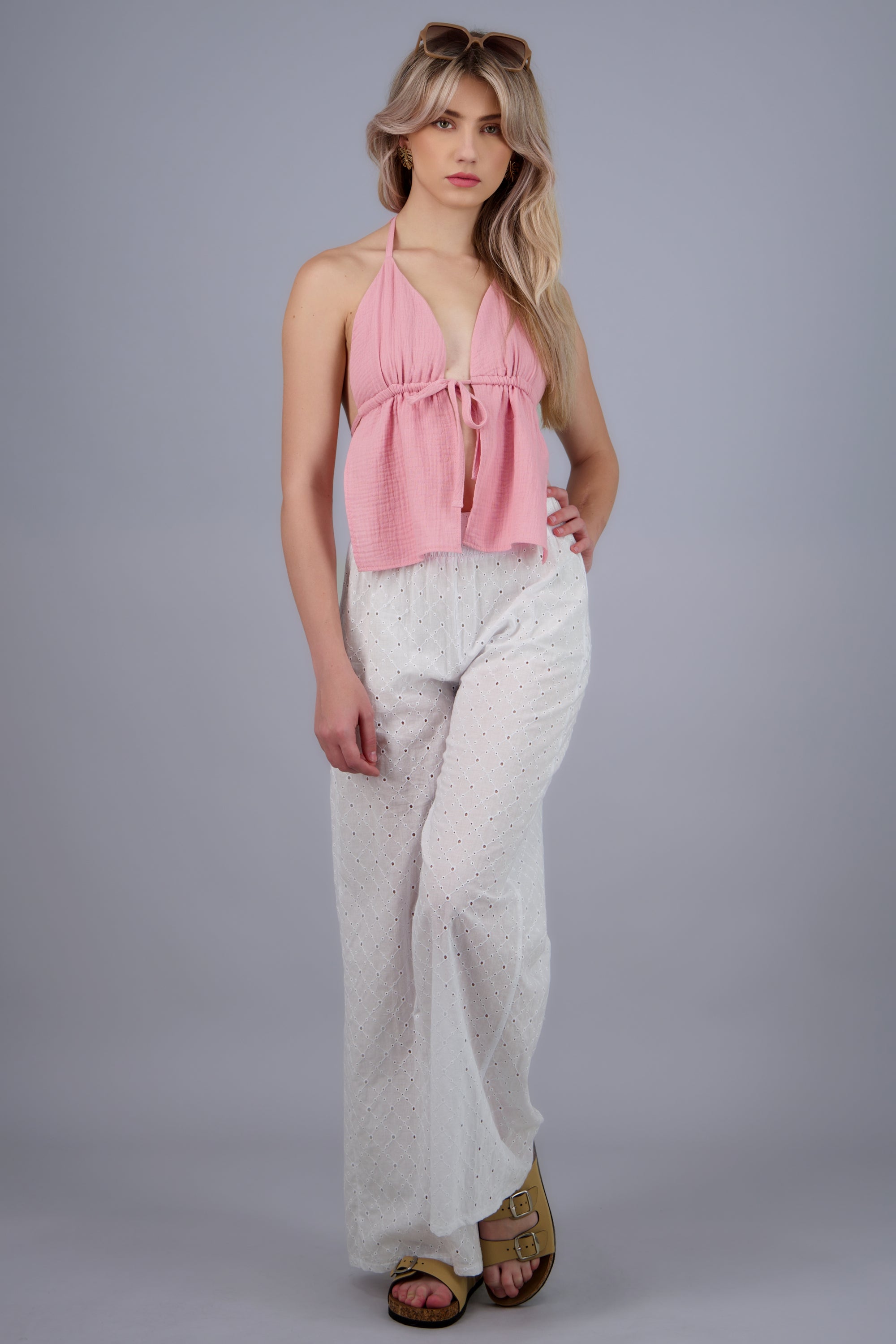 Sandalia dos hebillas corcho TAUPE