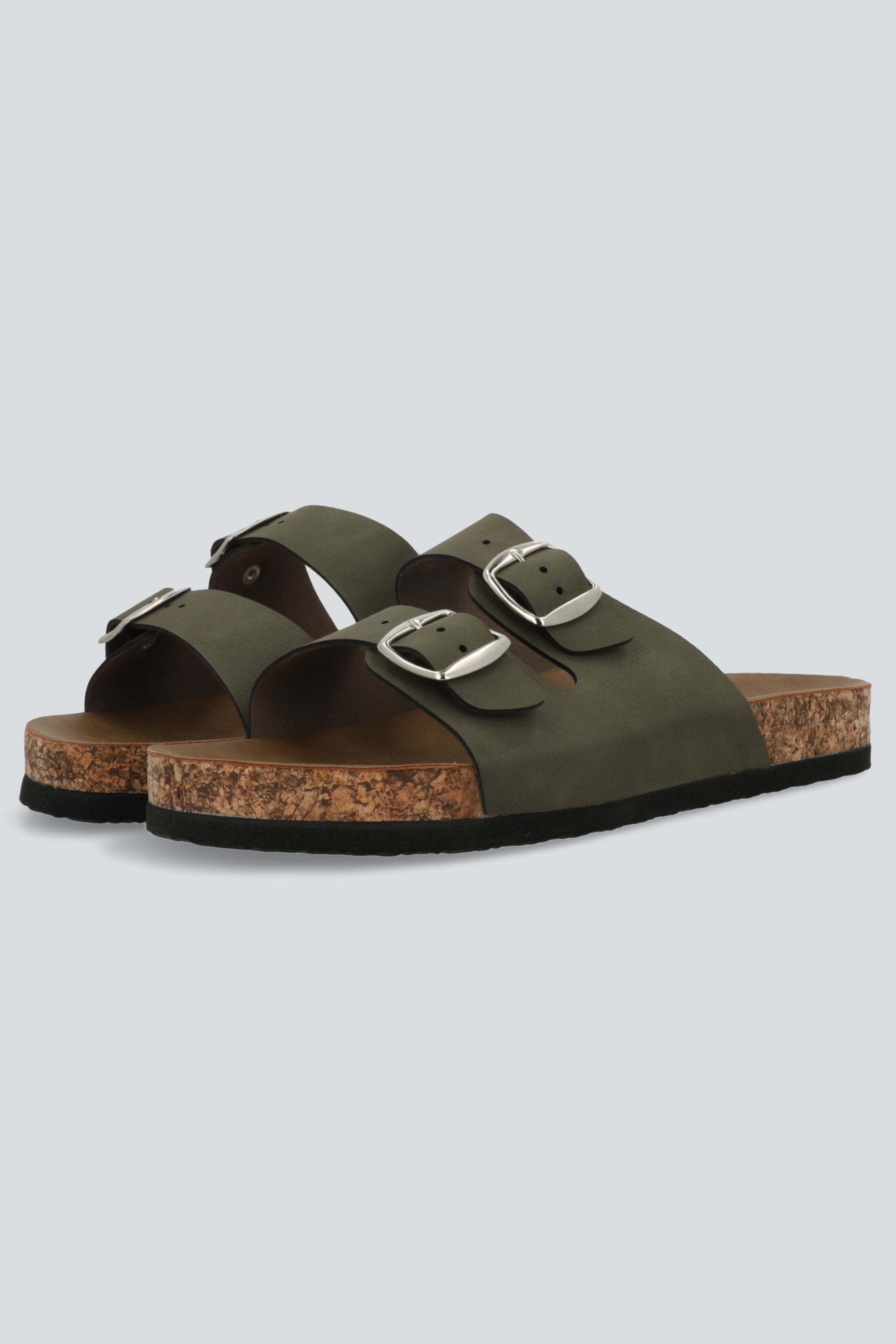 Sandalia dos hebillas corcho OLIVO