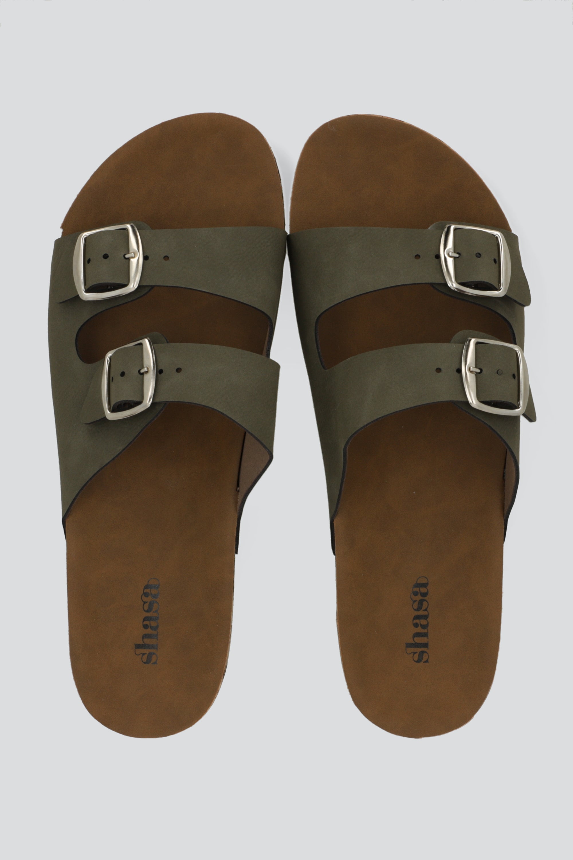 Sandalia dos hebillas corcho OLIVO