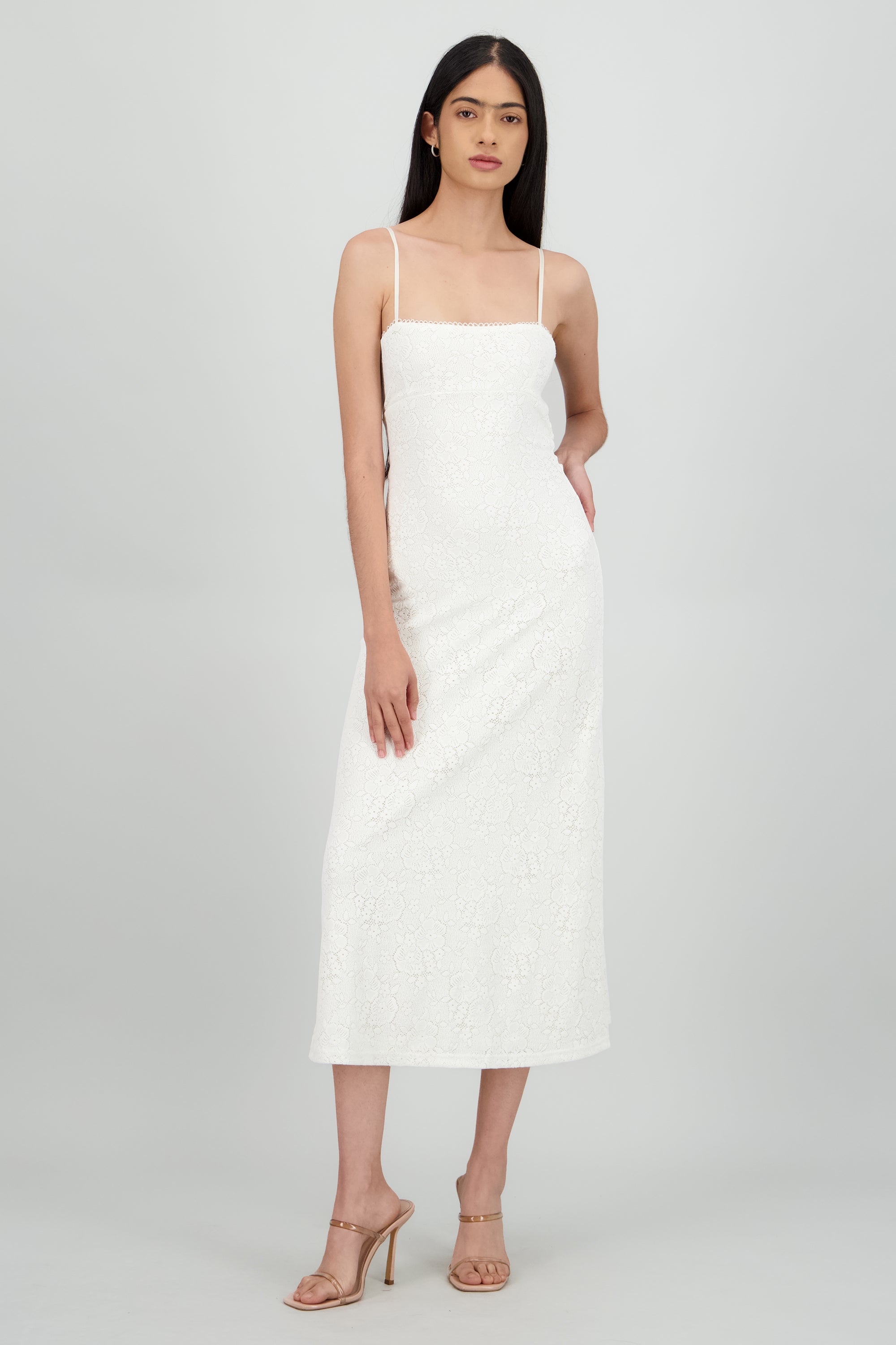 Vestido encaje bodycon CREMA