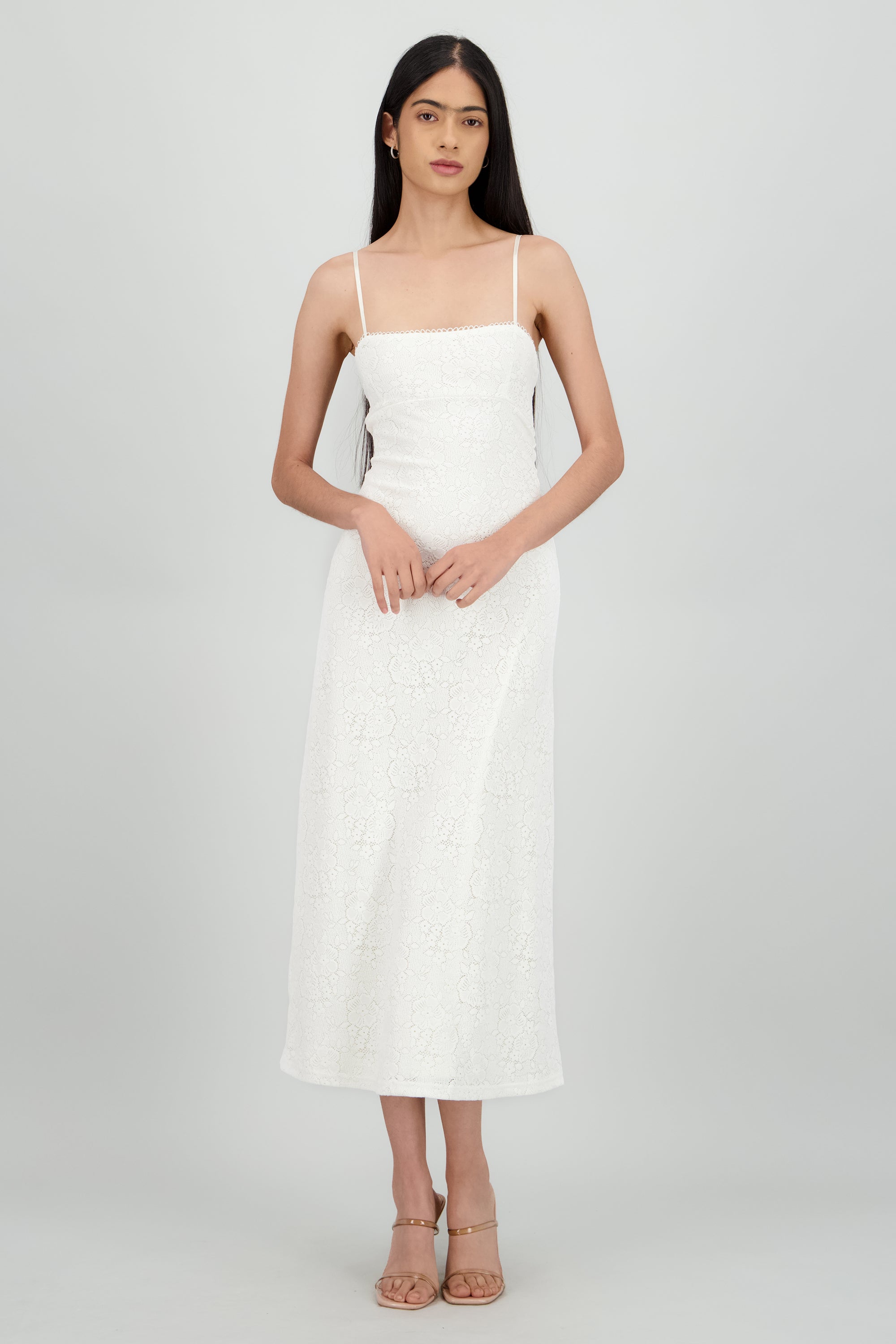 Vestido encaje bodycon CREMA