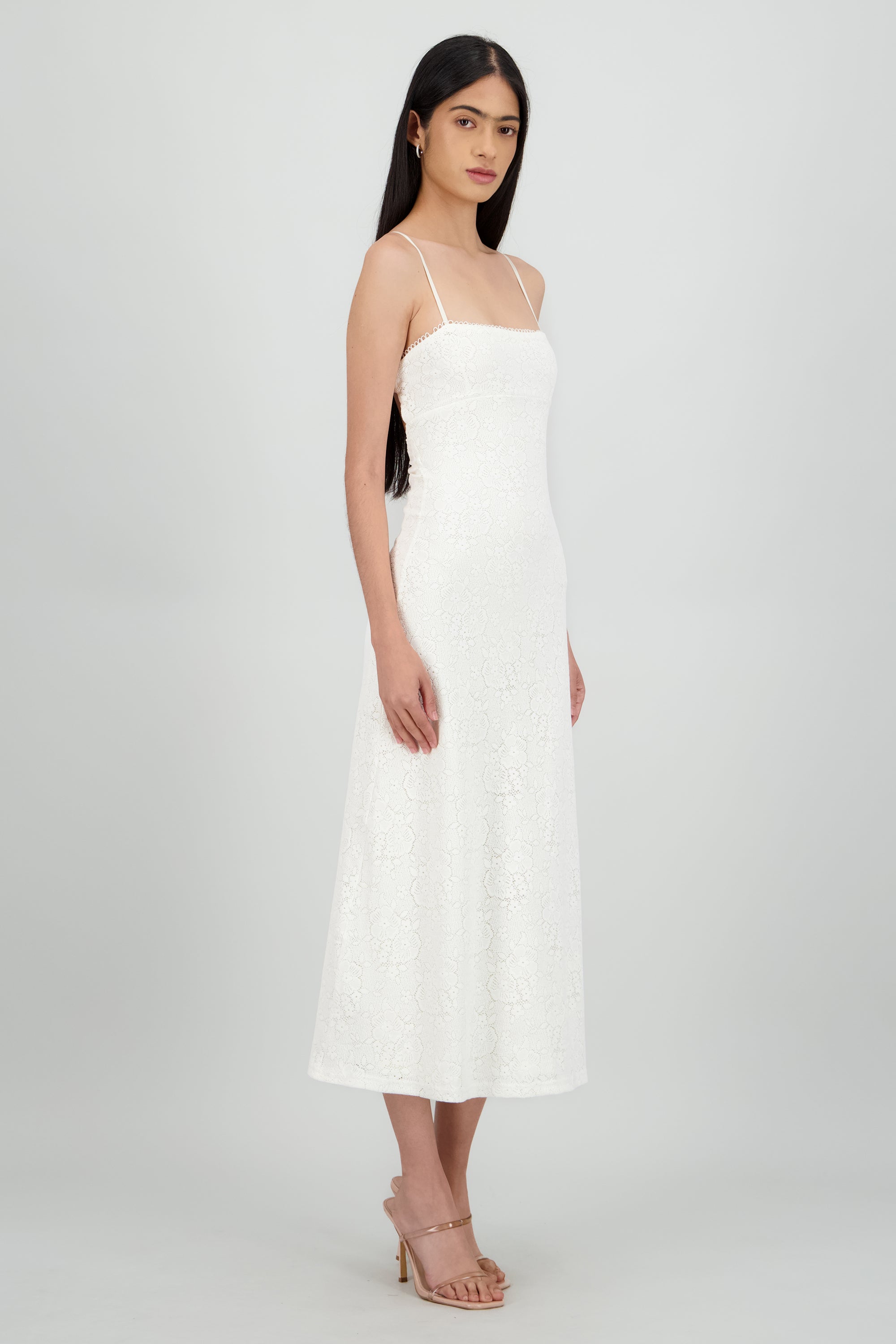 Vestido encaje bodycon CREMA