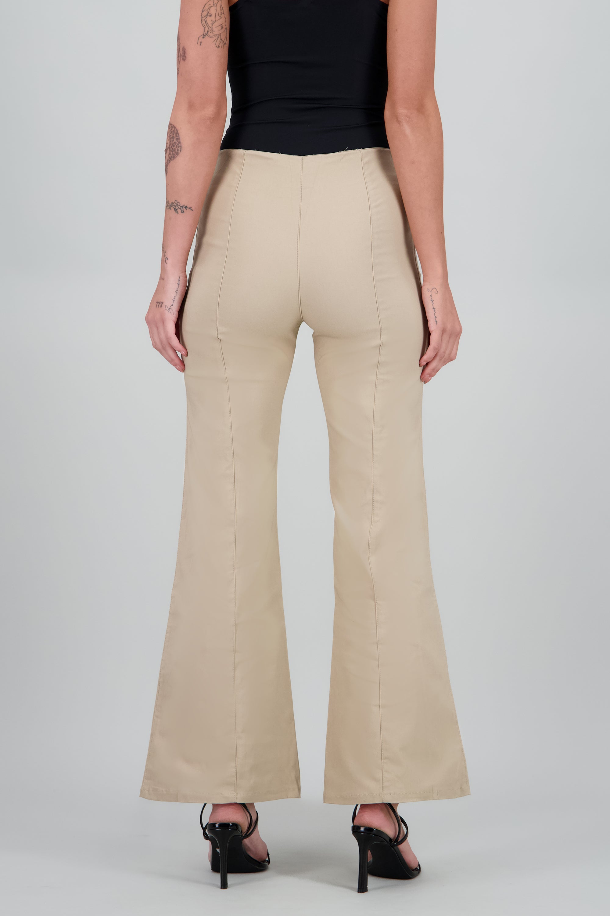pantalon flare fit TAUPE