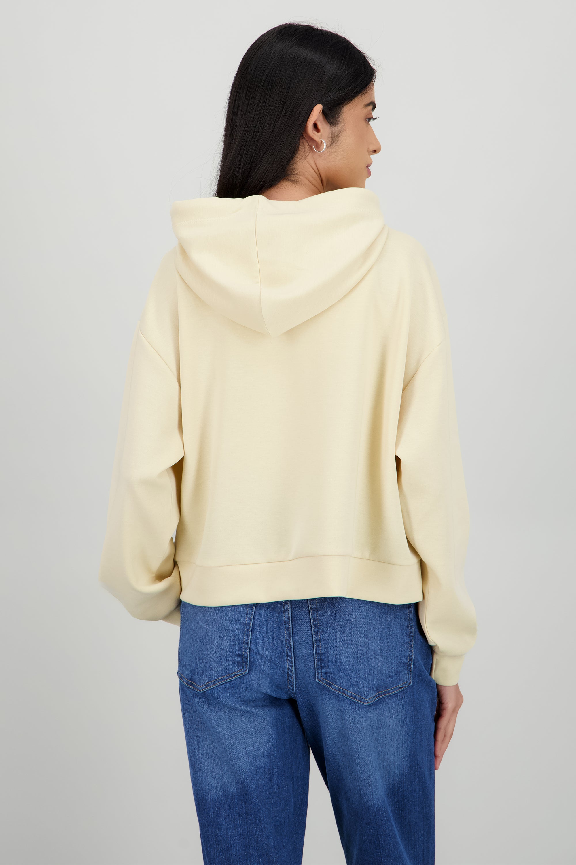 Sudadera con cierre detalle bolsas BEIGE