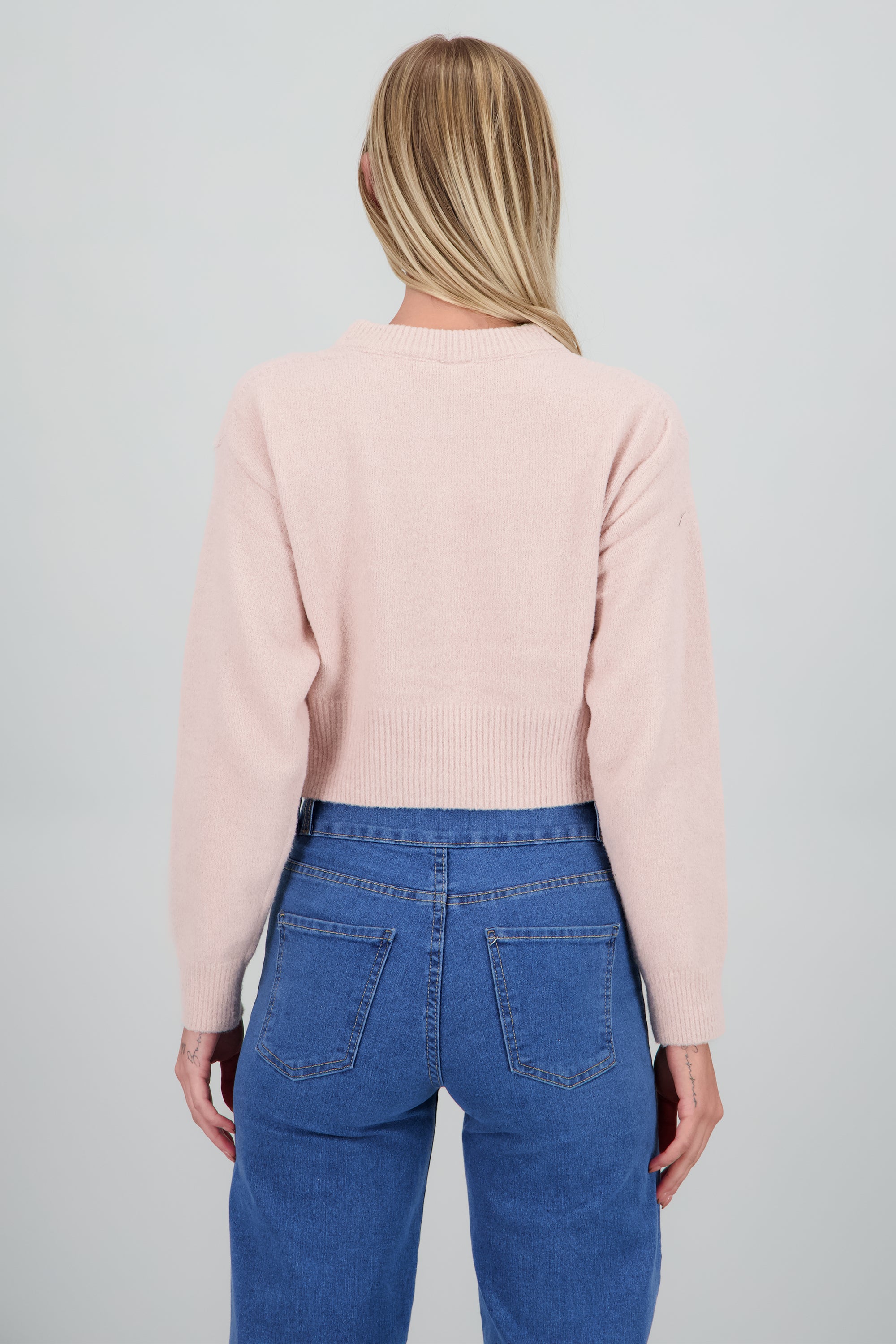 sueter corto basico pullover ROSA PASTEL