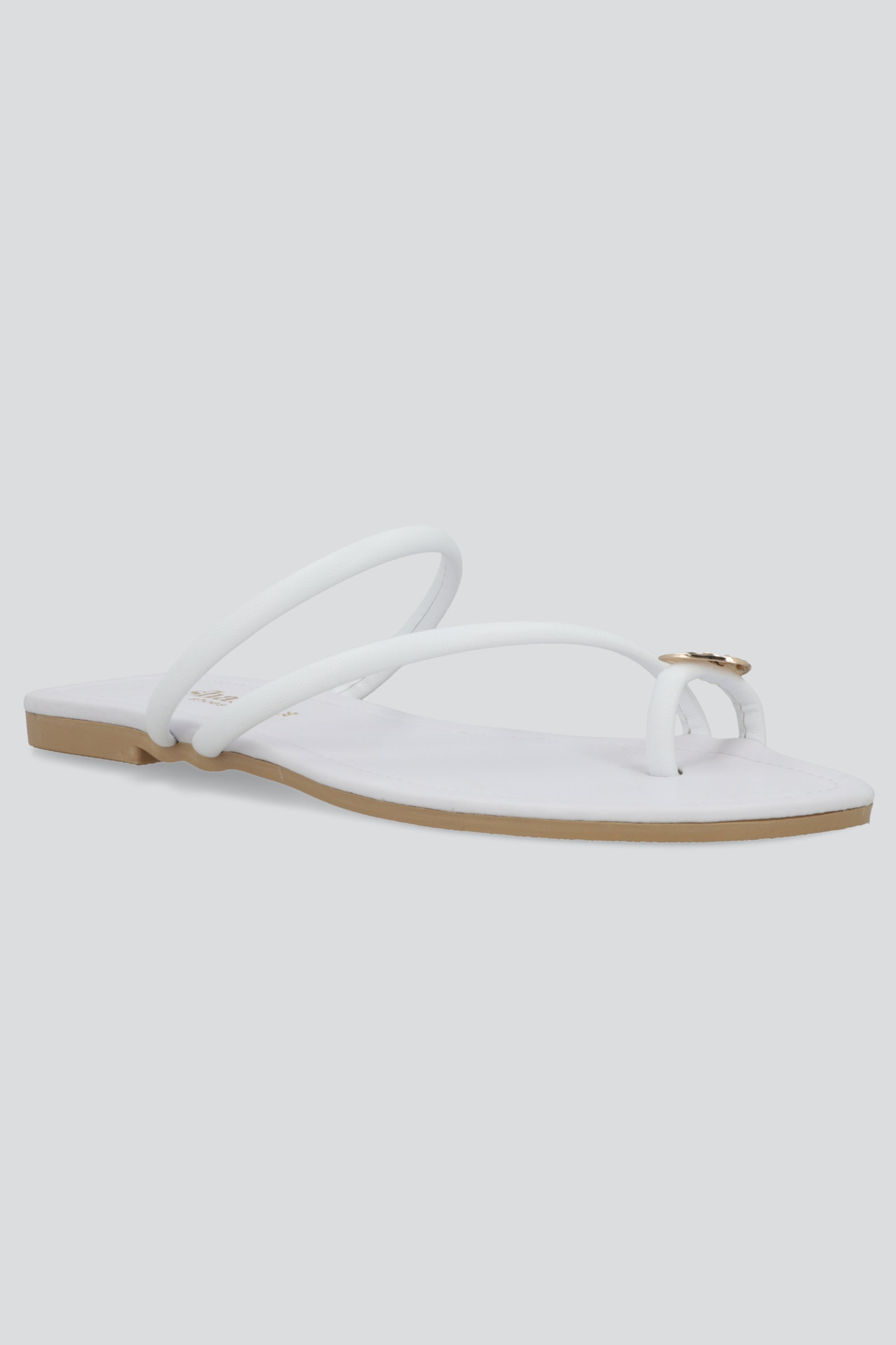 Sandalia tiras anillo dedo irregular BLANCO