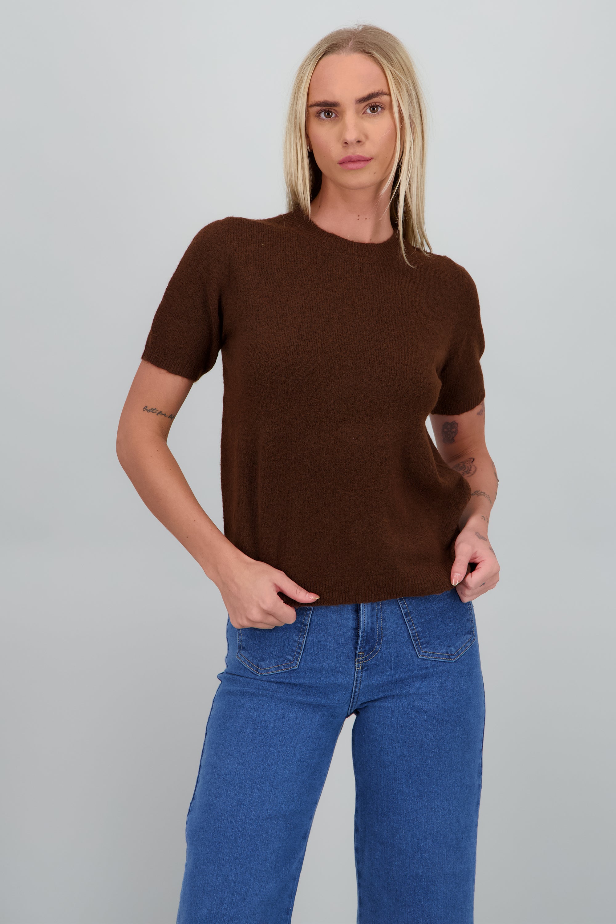 sueter manga corta basico CHOCOLATE