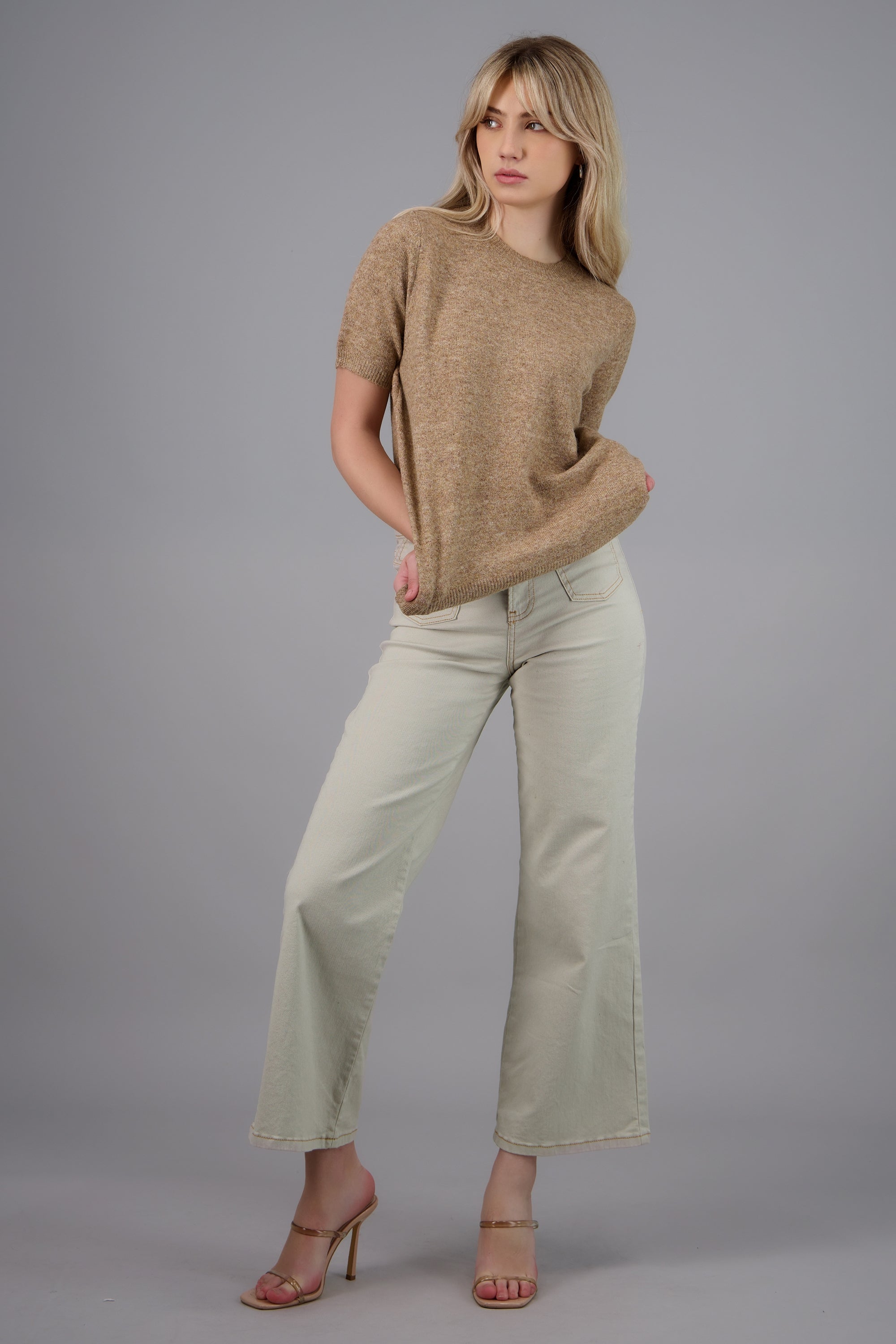 sueter manga corta basico TAUPE