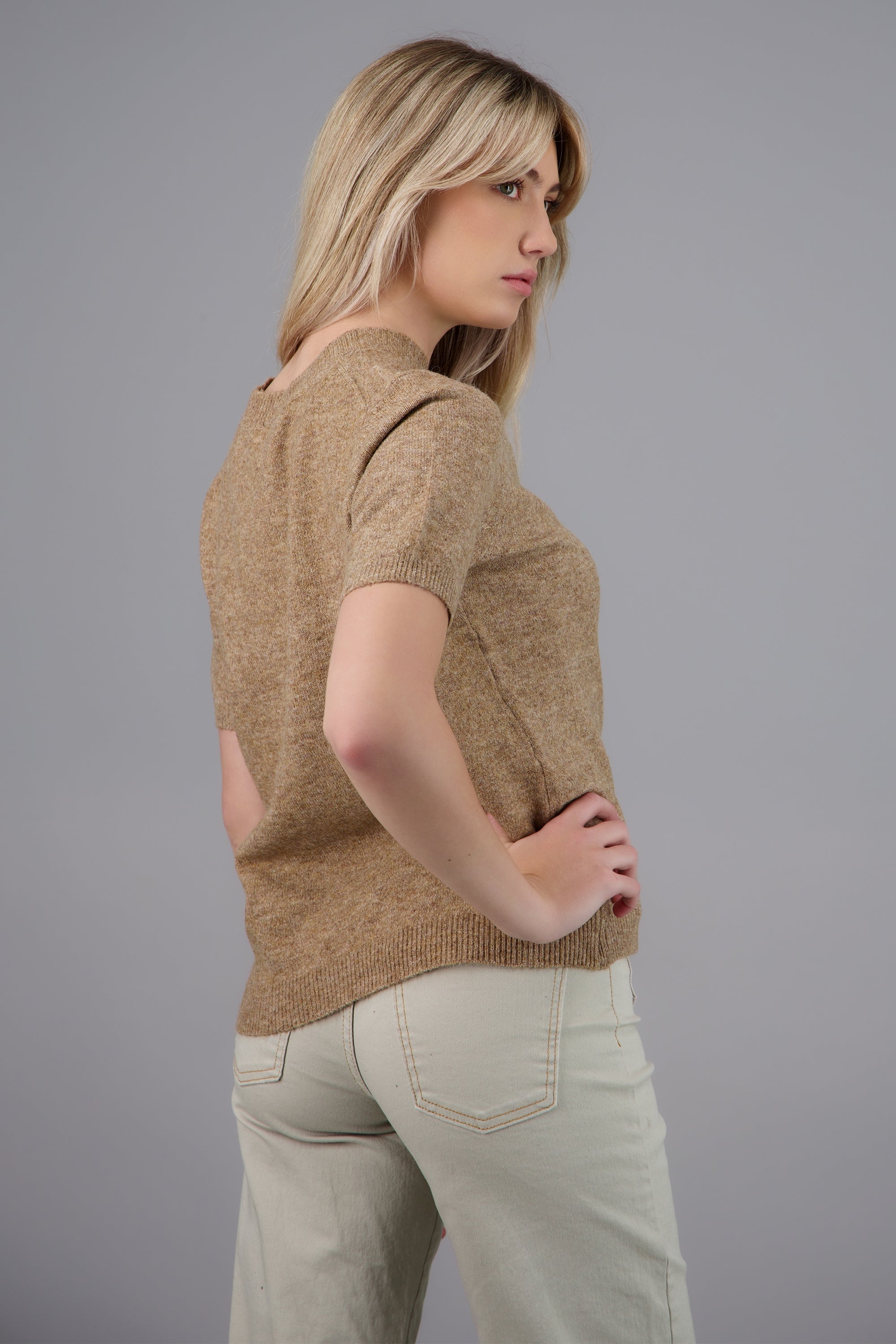 sueter manga corta basico TAUPE