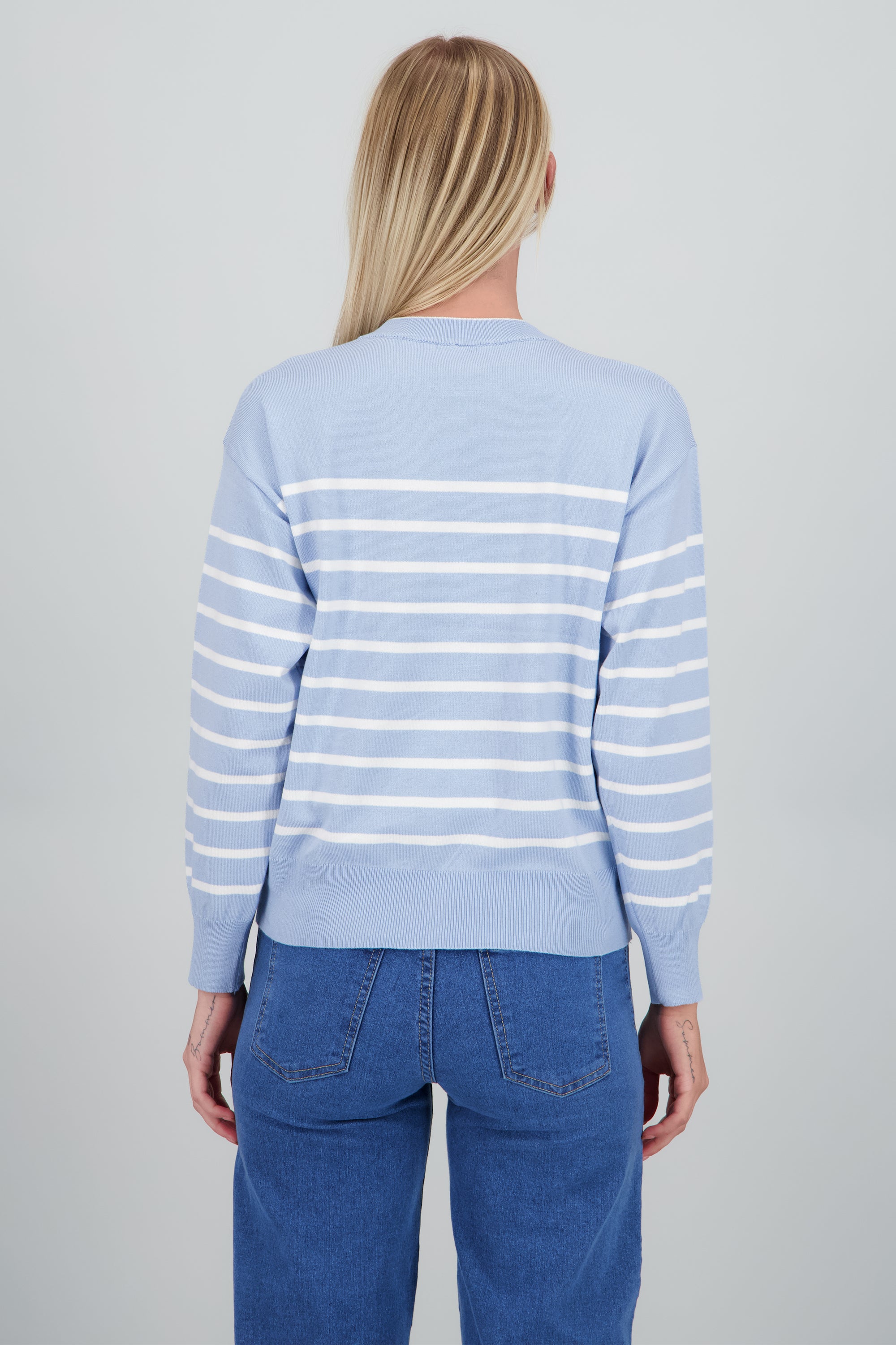 sueter cuello redondo rayas AZUL COMBO