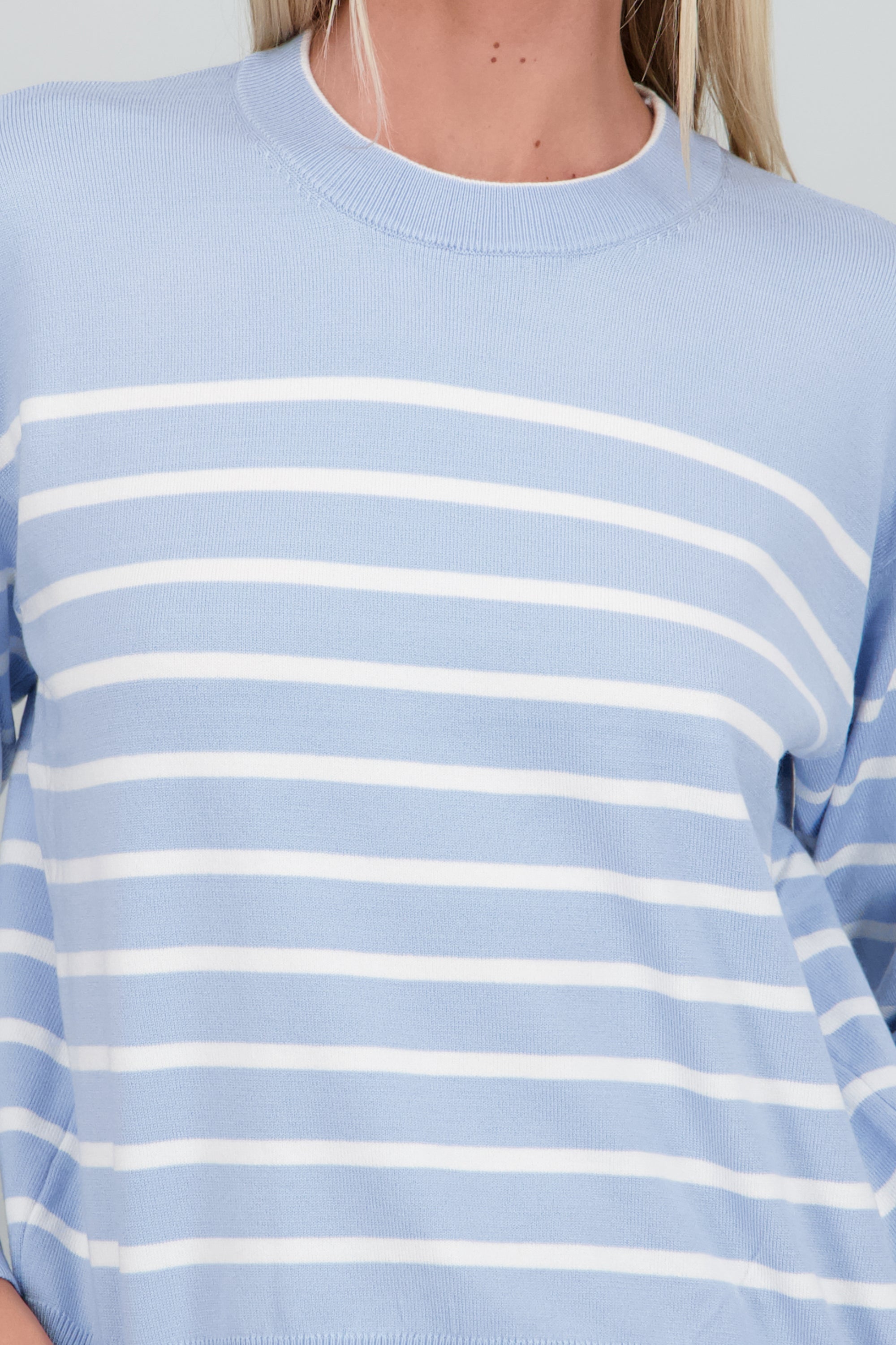 sueter cuello redondo rayas AZUL COMBO