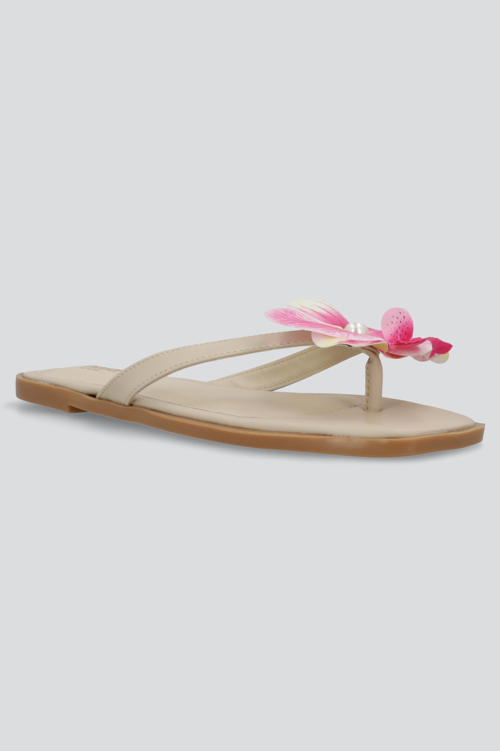 Sandalia pata de gallo flor NUDE