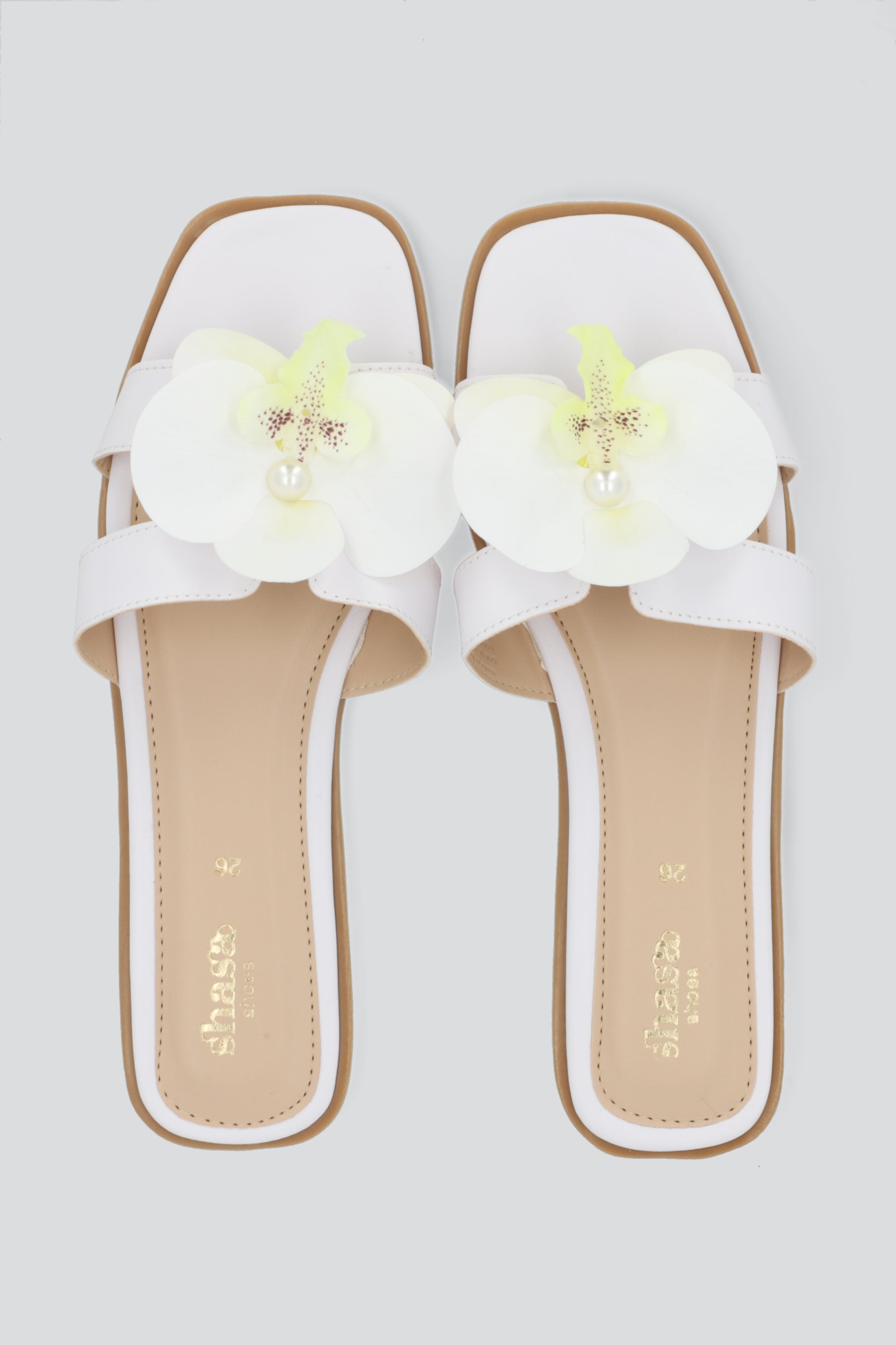 Sandalia greca flor BLANCO