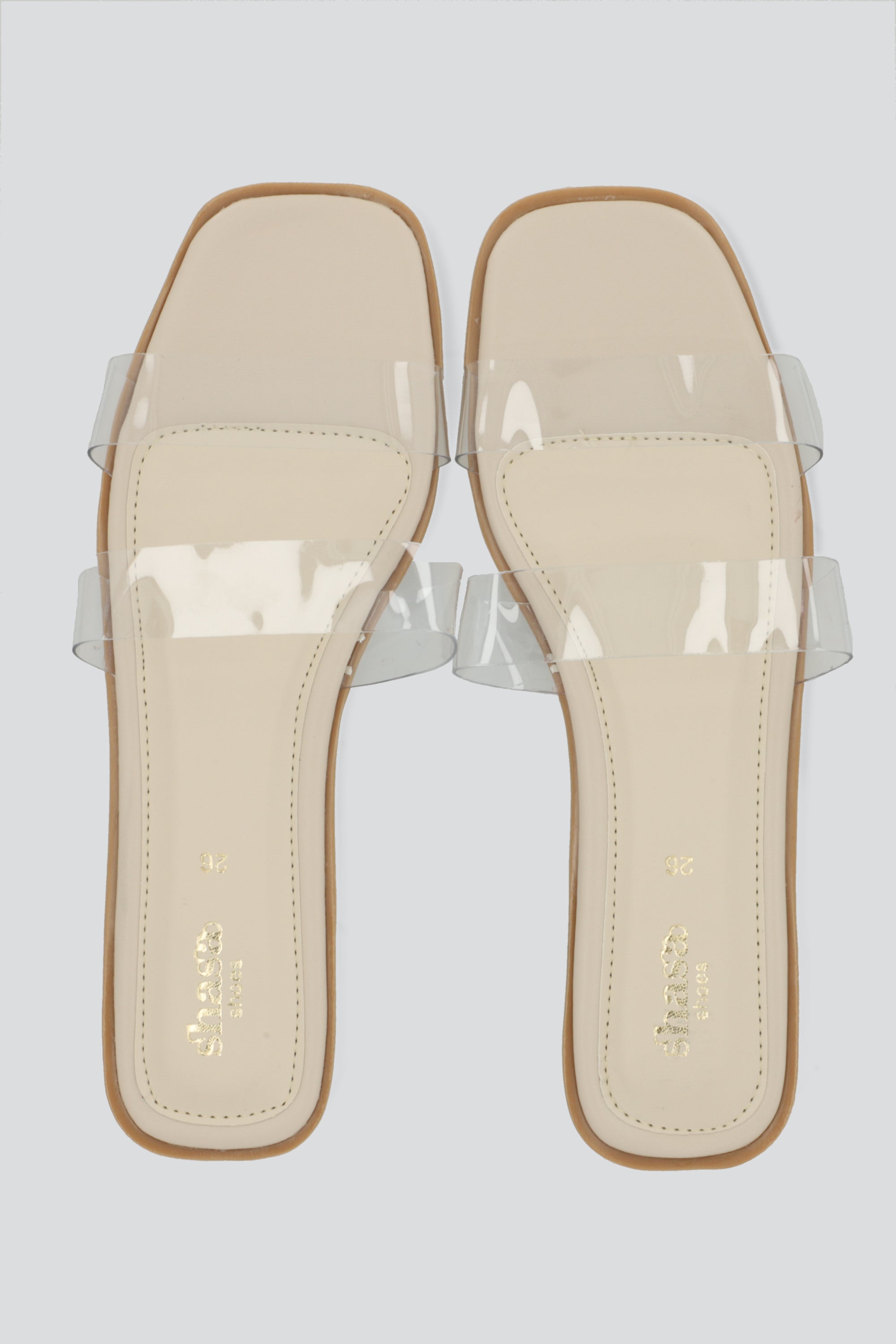 Sandalia dos tiras transparentes HUESO