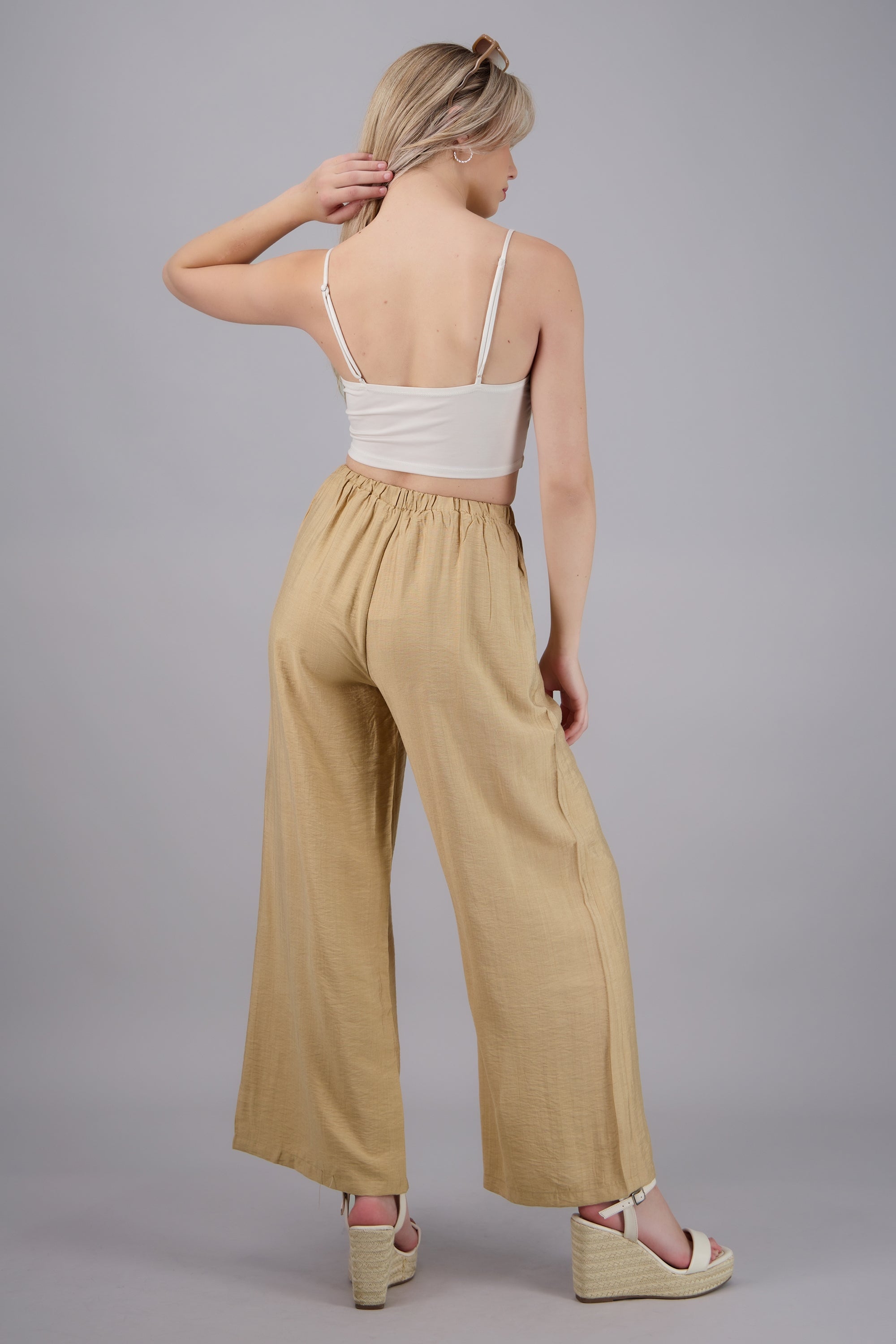Pantalón wide leg ligero TAN