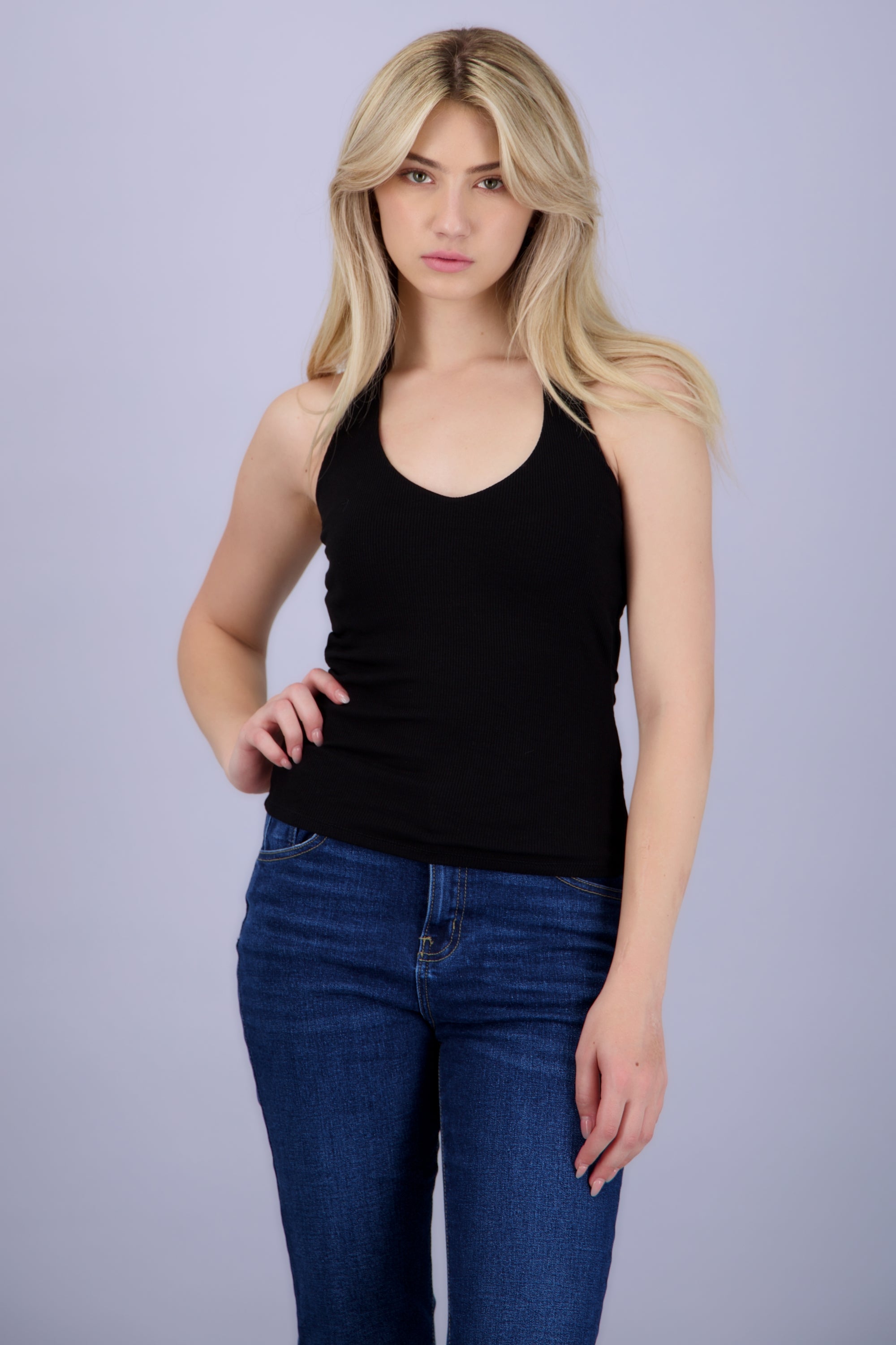 Top rib halter copas NEGRO